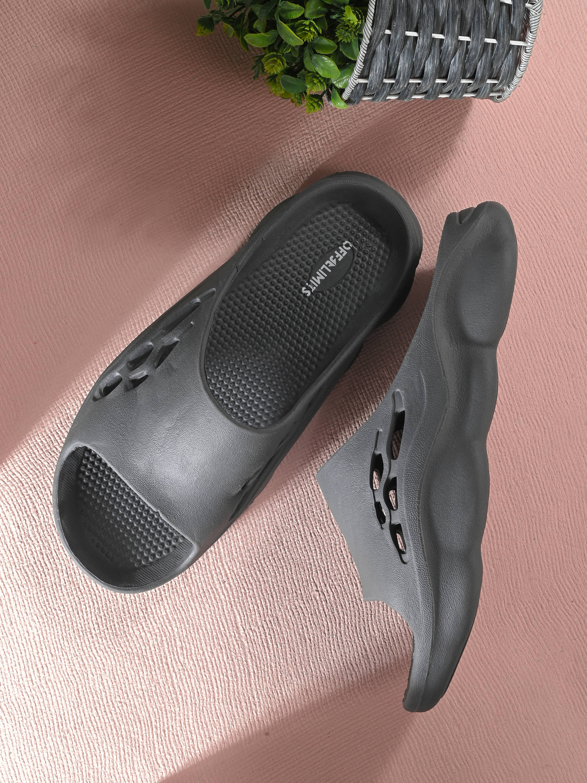     			OFF LIMITS Dark Grey Men's Slide Flip Flop
