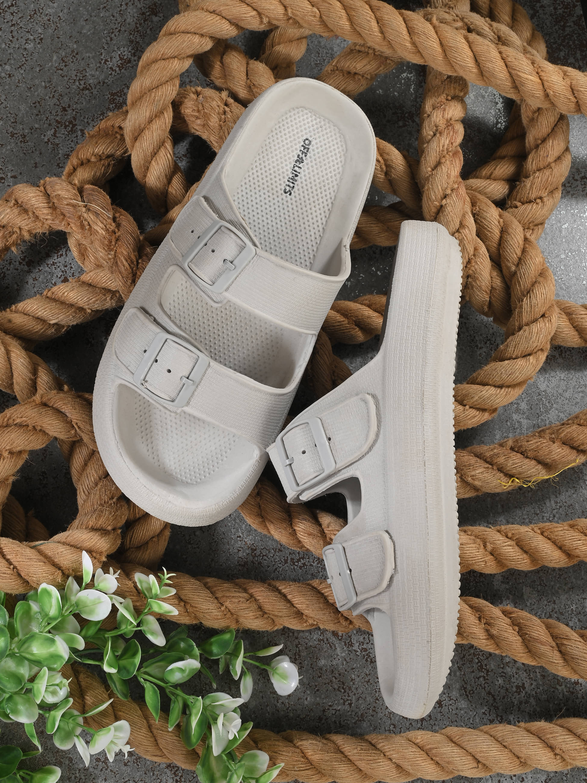     			OFF LIMITS Light Grey Men's Slide Flip Flop