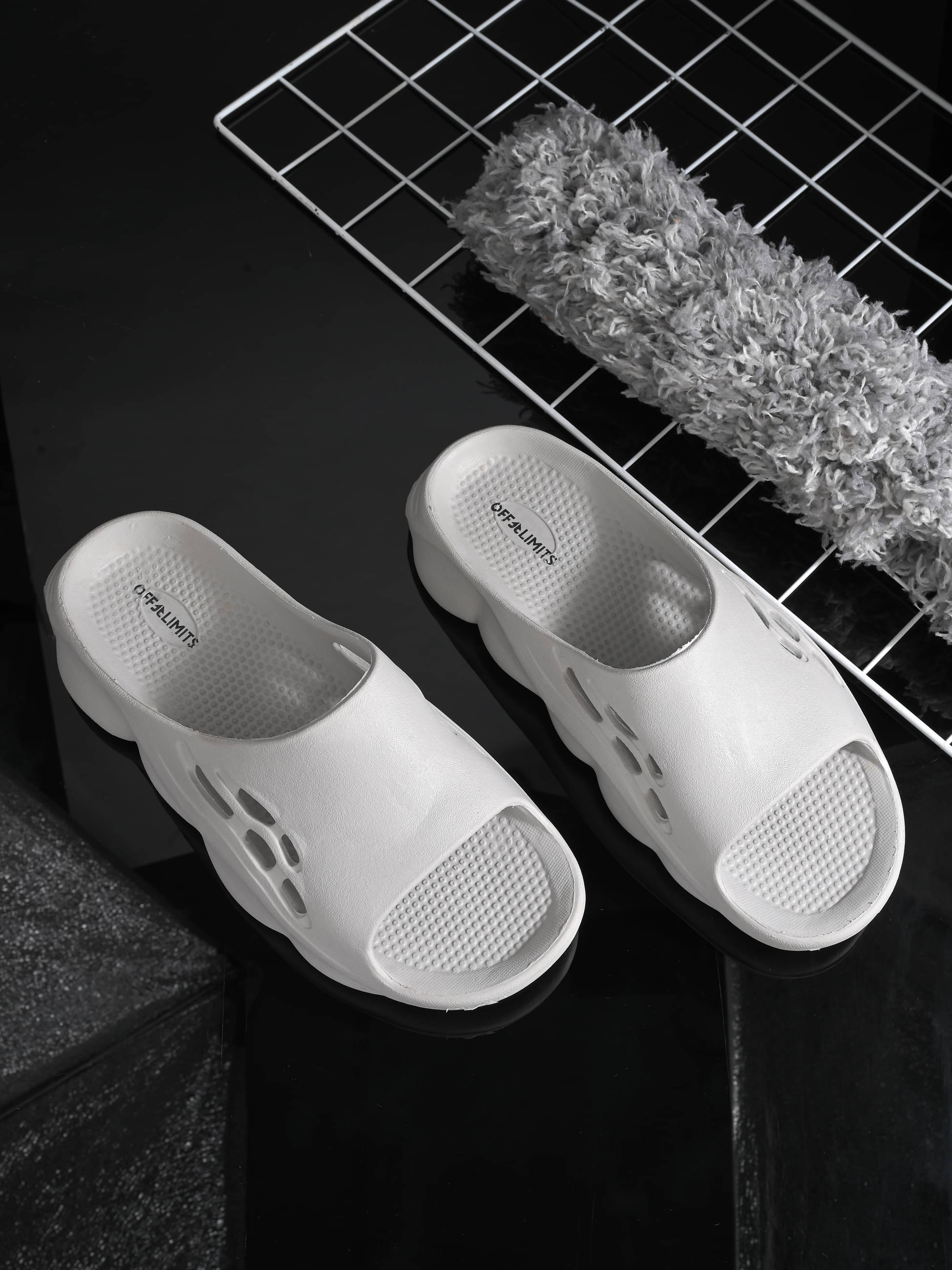     			OFF LIMITS Light Grey Men's Slide Flip Flop