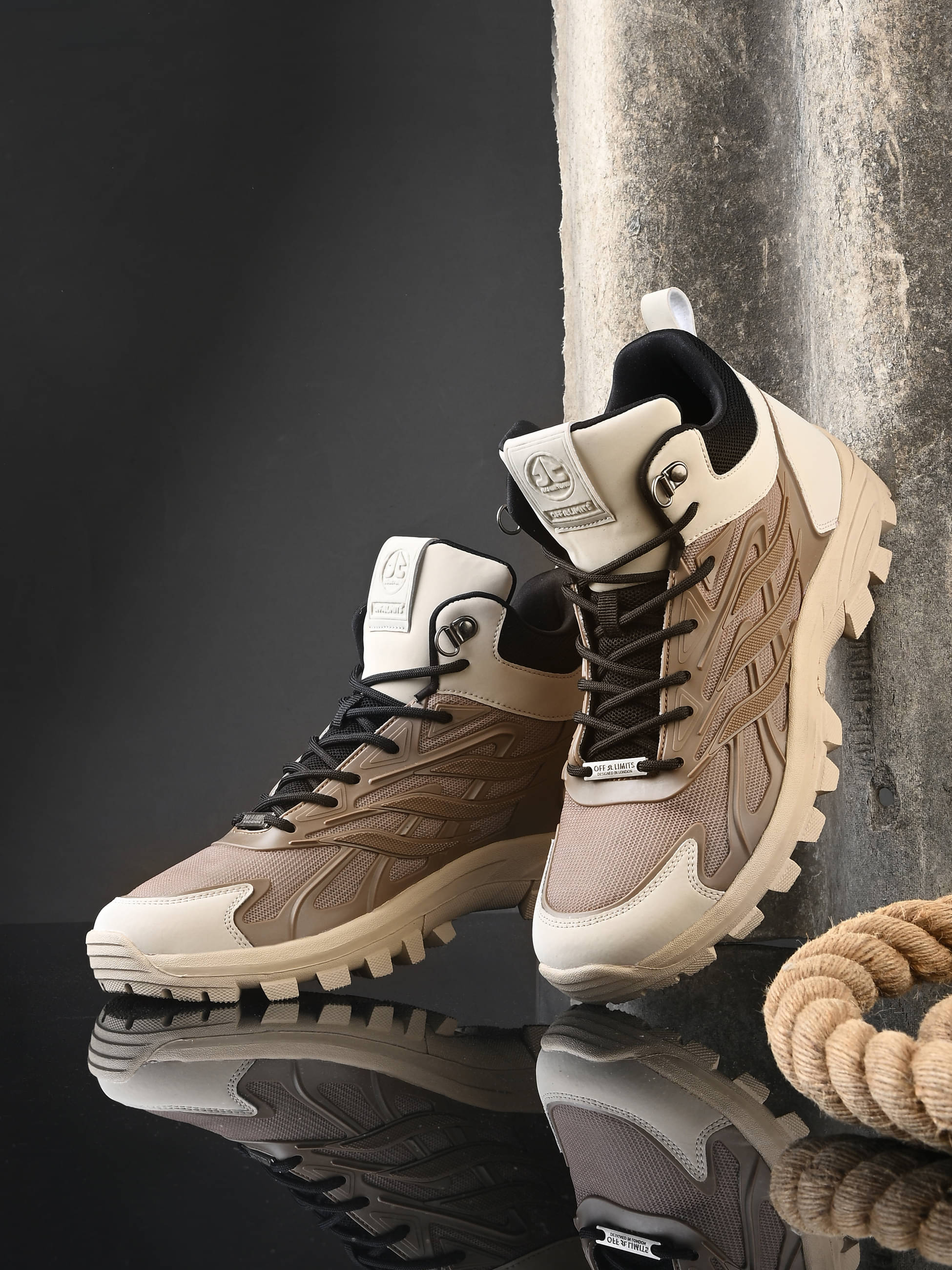     			OFF LIMITS RAFTAR Beige Hiking Shoes