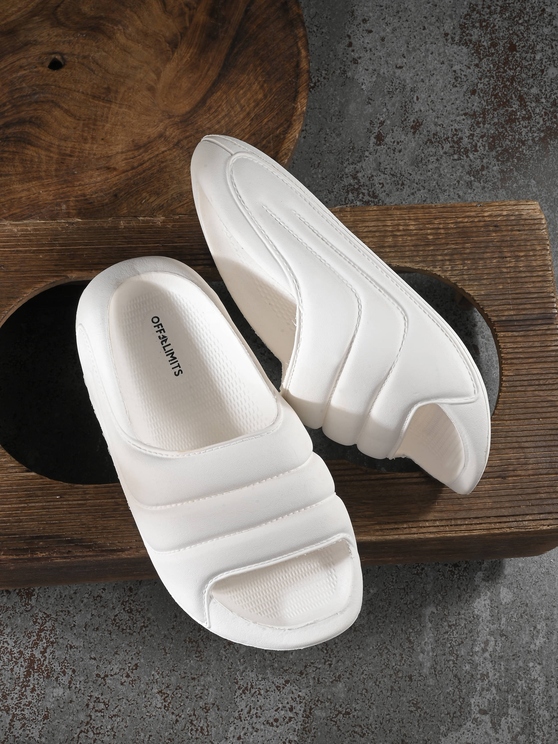     			OFF LIMITS White Women's Slide