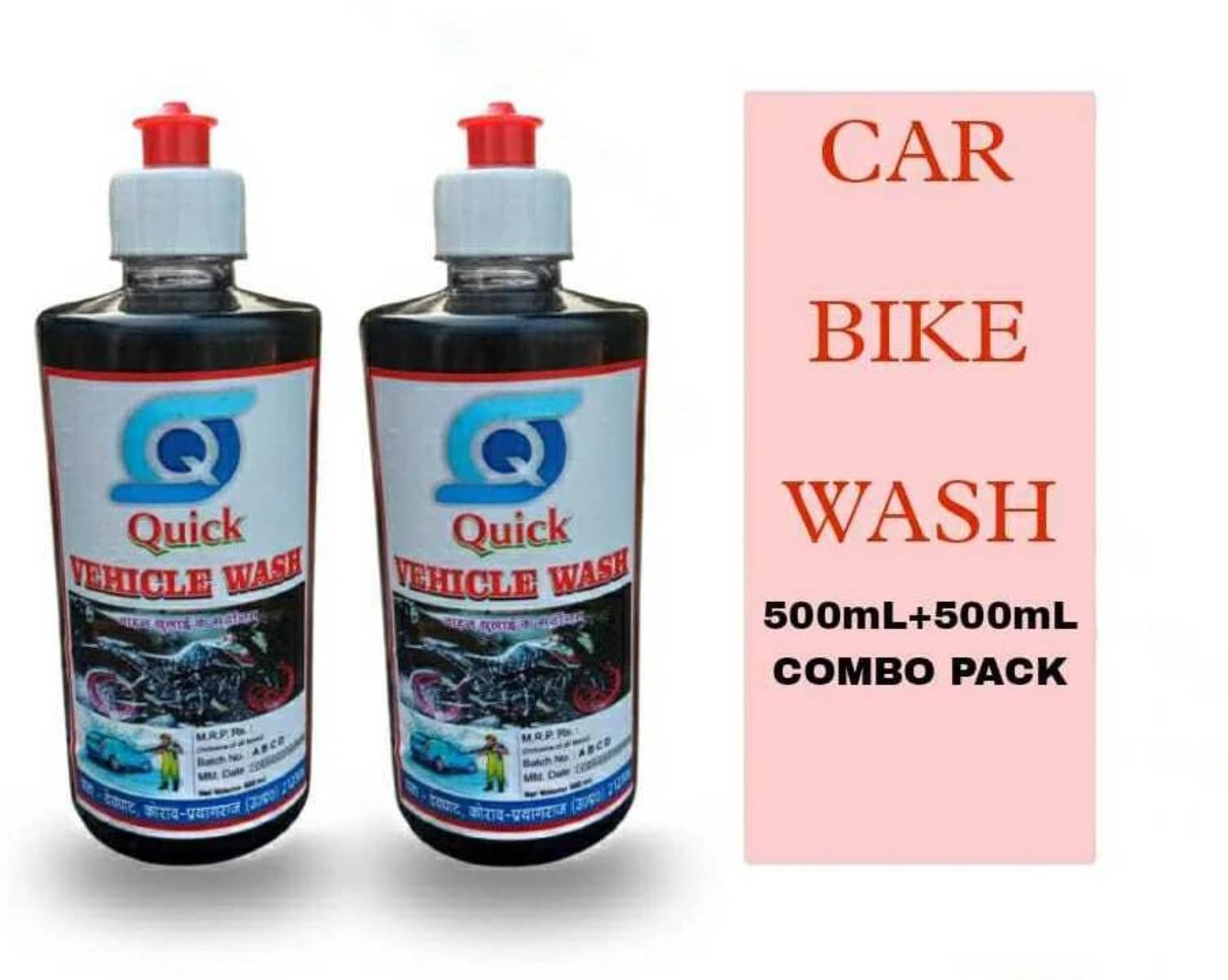     			Quickliquid quick vehicle wash 2 bottle Car Washing Liquid (1000 ml)