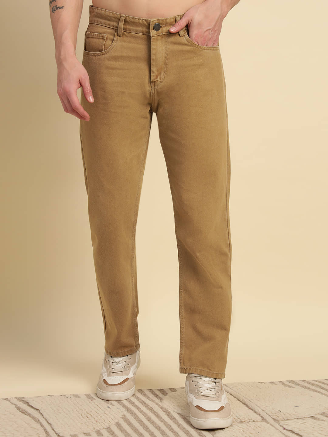 RAGZO Solid Men's Jeans - Khaki ( Pack of 1 ) - Jeans | Buy online on ZillyBuy
