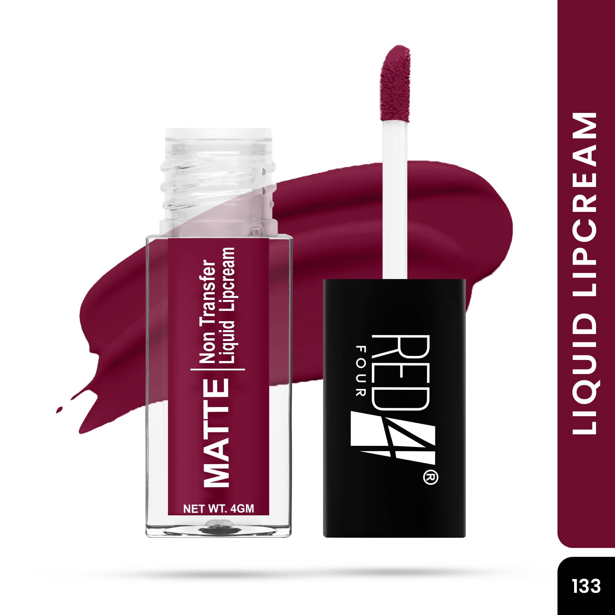 RED 4 Coffee Brown Matte Long Lasting Liquid Lipstick ( Pack of 1 )