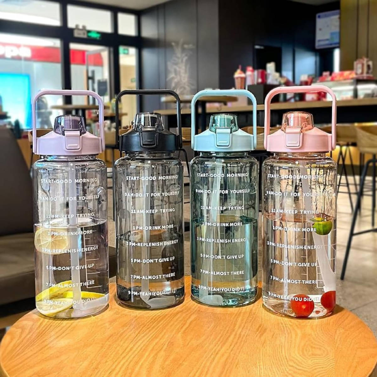     			SARVASHVA TRENDS Motivational Water Bottles, Gym Water Bottles Multicolour Plastic Sipper Water Bottle 2000 mL ( Set of 1 )