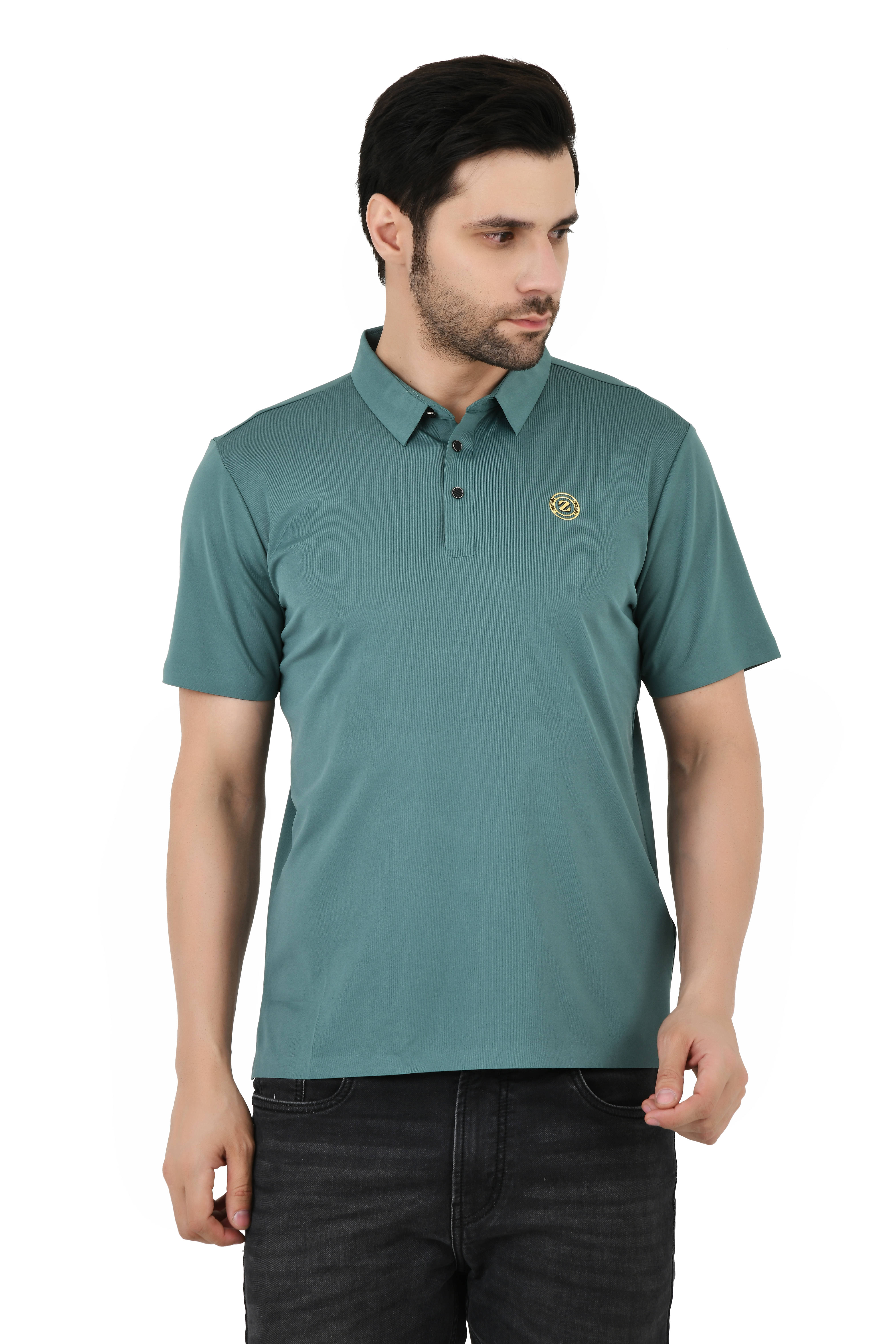 Sageware Men Cotton Flex Regular Fit Solid T-Shirt ( Teal Blue ) Sageware Men Cotton Flex Regular Fit Solid T-Shirt ( Teal Blue )