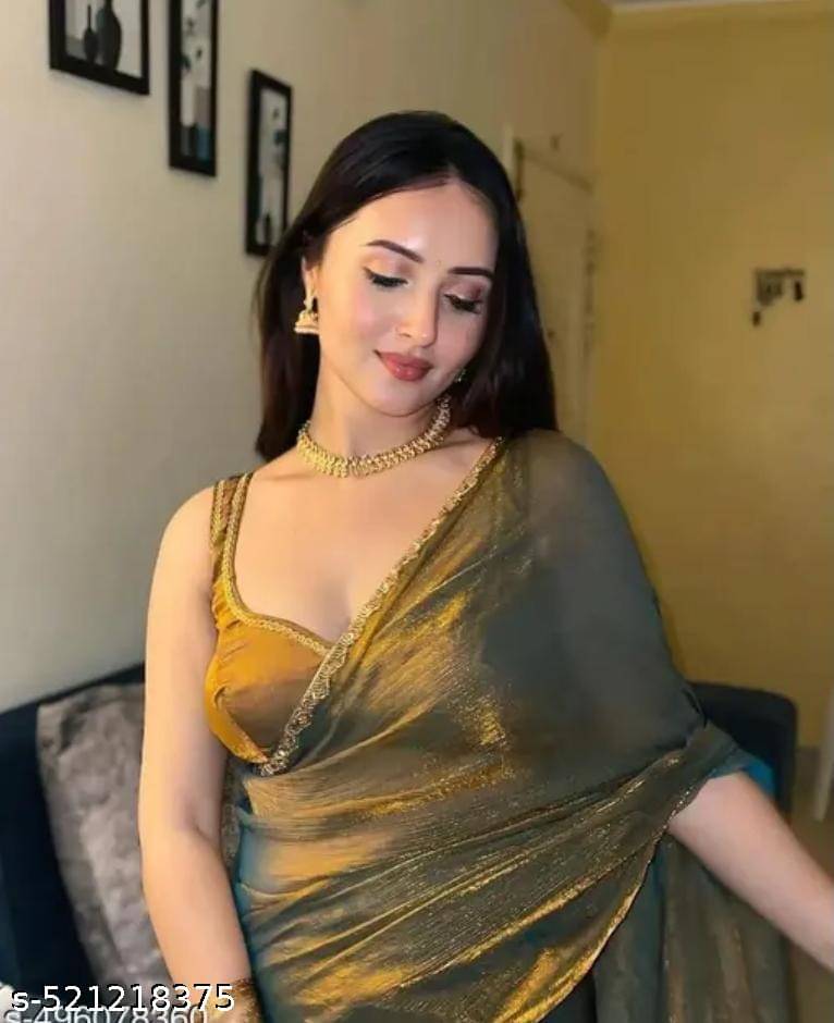     			Sitanjali Chiffon Embellished Saree With Unstitched Blouse Piece ( Gold )