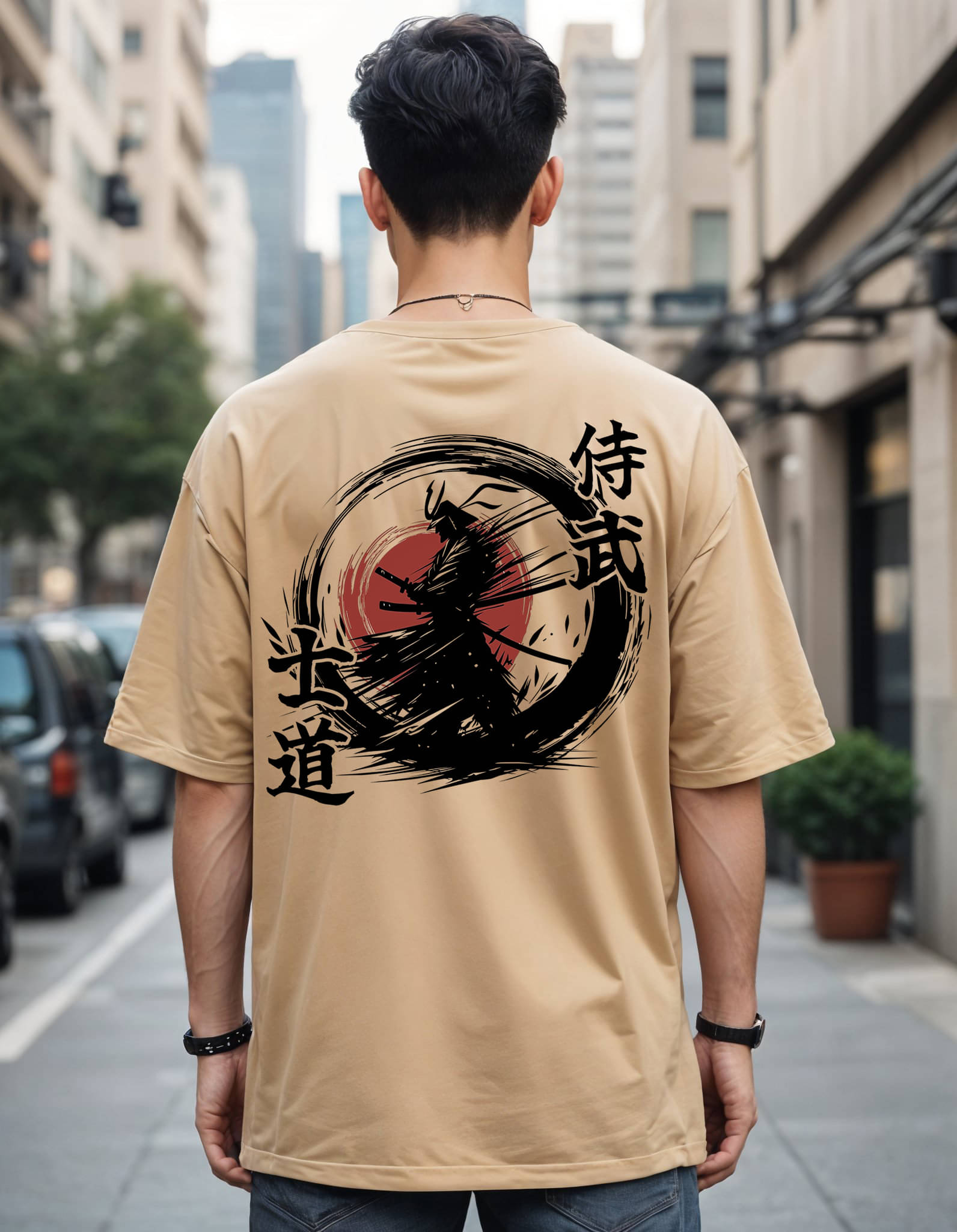     			Smartees Men Cotton Blend Oversized Fit Printed T-Shirt ( Beige )