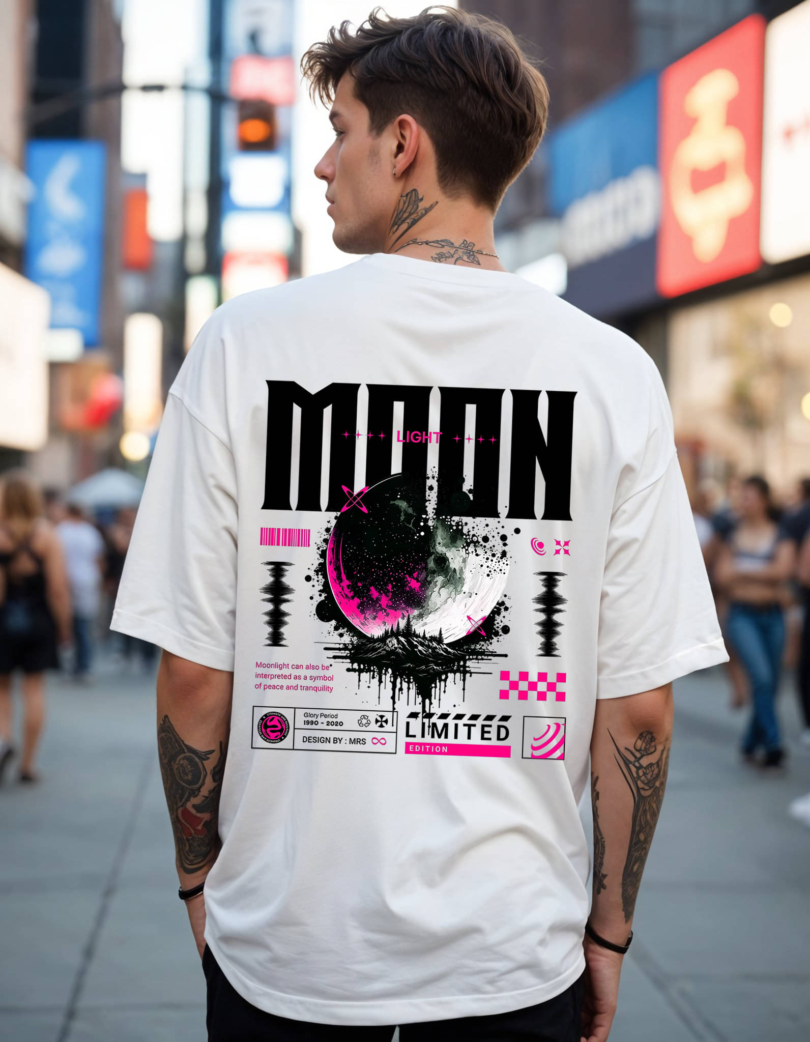     			Smartees Men Cotton Blend Oversized Fit Printed T-Shirt ( White )