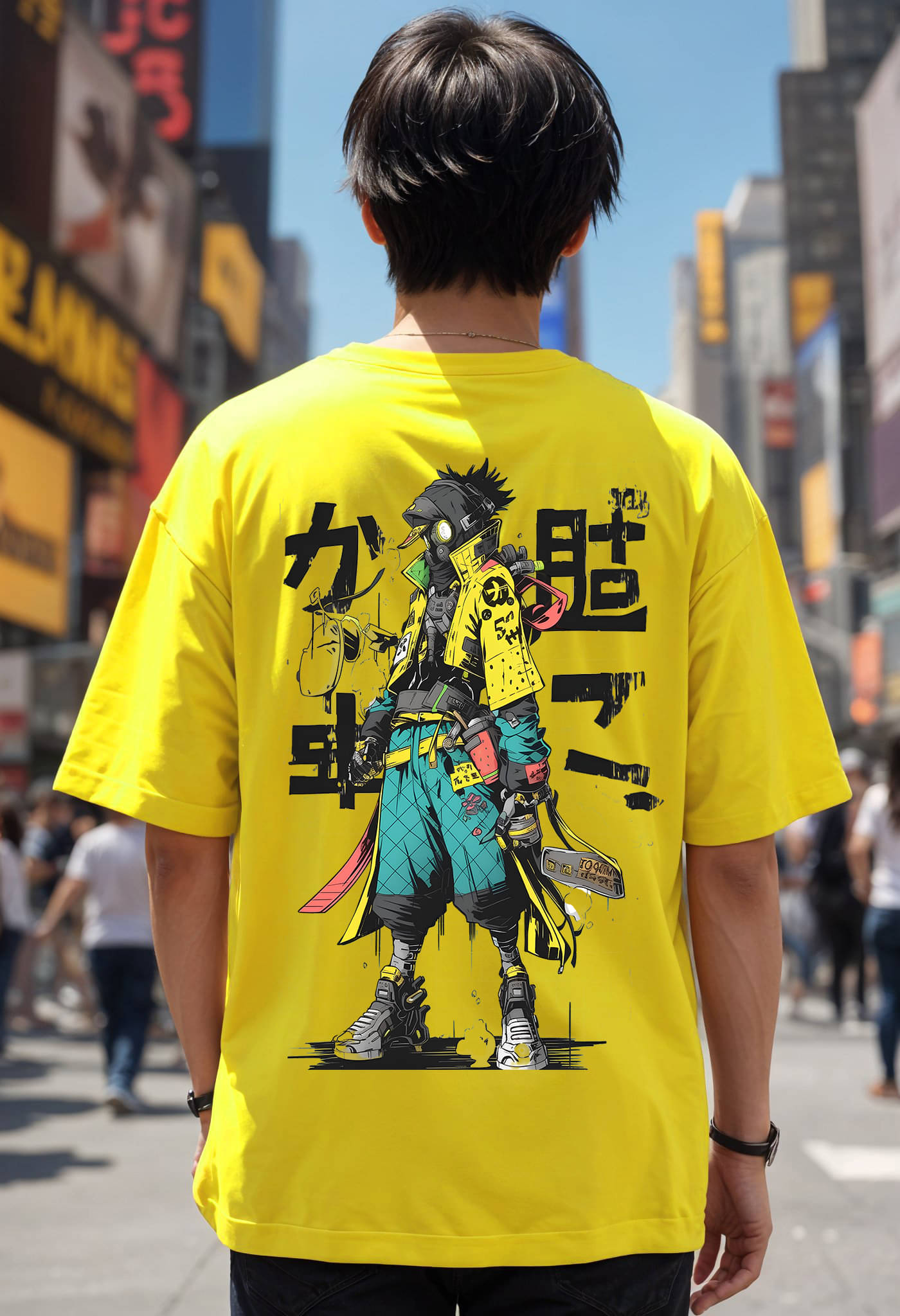     			Smartees Men Cotton Blend Oversized Fit Printed T-Shirt ( Yellow )