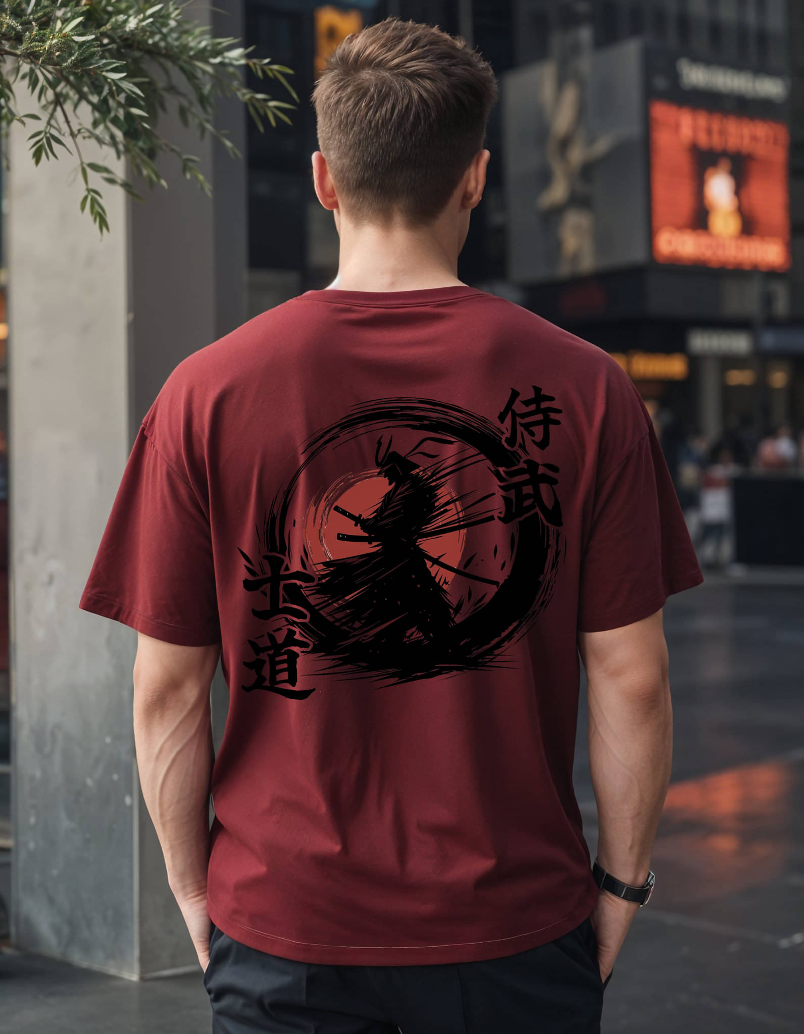     			Smartees Men Cotton Blend Oversized Fit Printed T-Shirt ( Maroon )