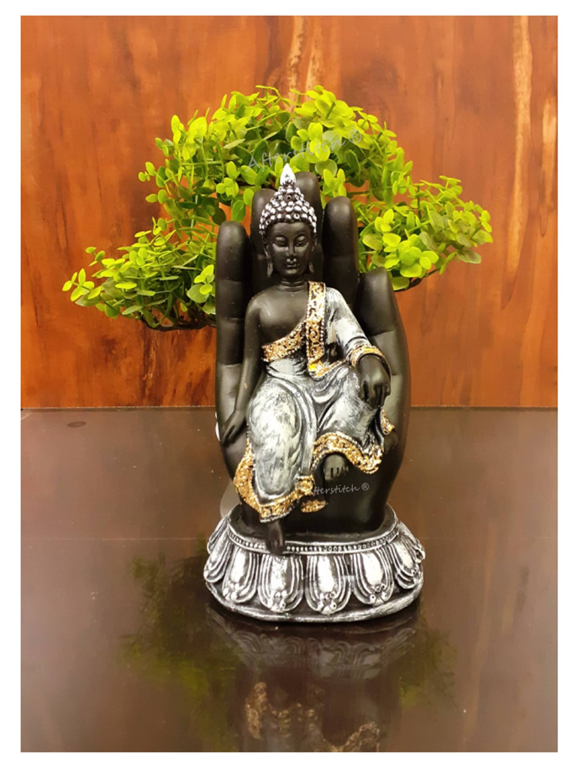 Spreading Smiles Resting Buddha Showpiece 19 cm - Pack of 1 Spreading Smiles Resting Buddha Showpiece 19 cm - Pack of 1