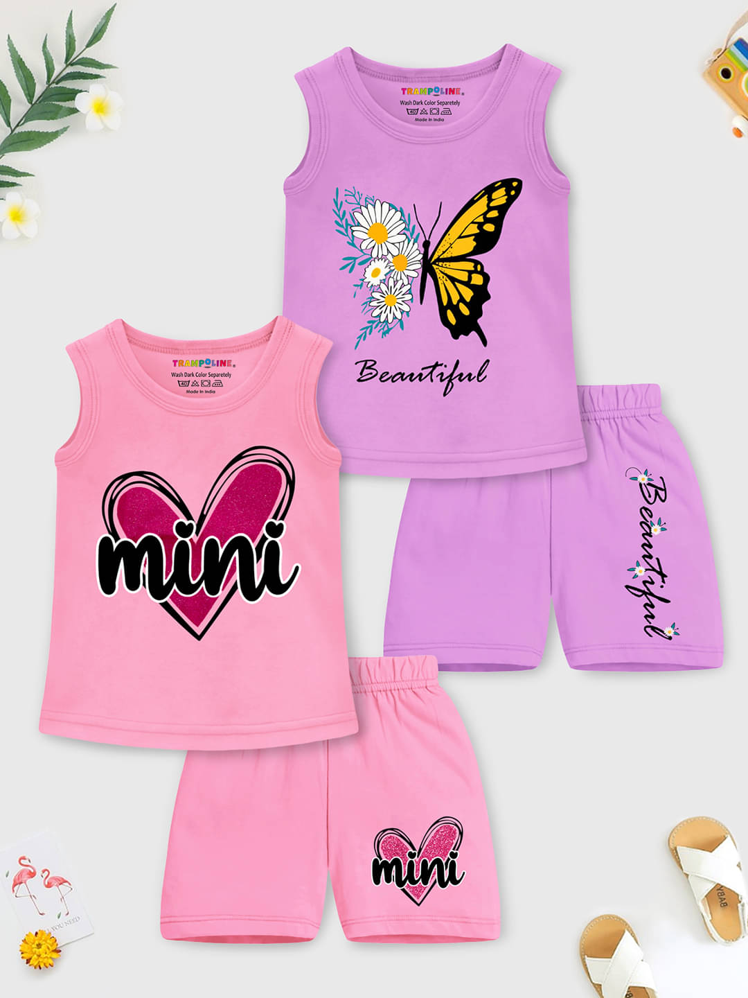 Trampoline Pack of 2 Girls Cotton Blend T-shirt & Shorts ( Multicolor ) Trampoline Pack of 2 Girls Cotton Blend T-shirt & Shorts ( Multicolor )