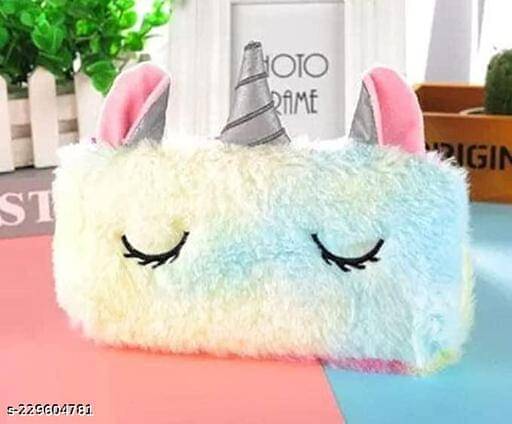 Unicorn Soft Cute Faux Fur Rainbow Colour (Random) Pouches Cases for Pen Pencil Eraser Make up Coin Phone with Zipper Closer Stationery for Kids Girls Students Unicorn Soft Cute Faux Fur Rainbow Colour (Random) Pouches Cases for Pen Pencil Eraser Make up Coin Phone with Zipper Closer Stationery for Kids Girls Students