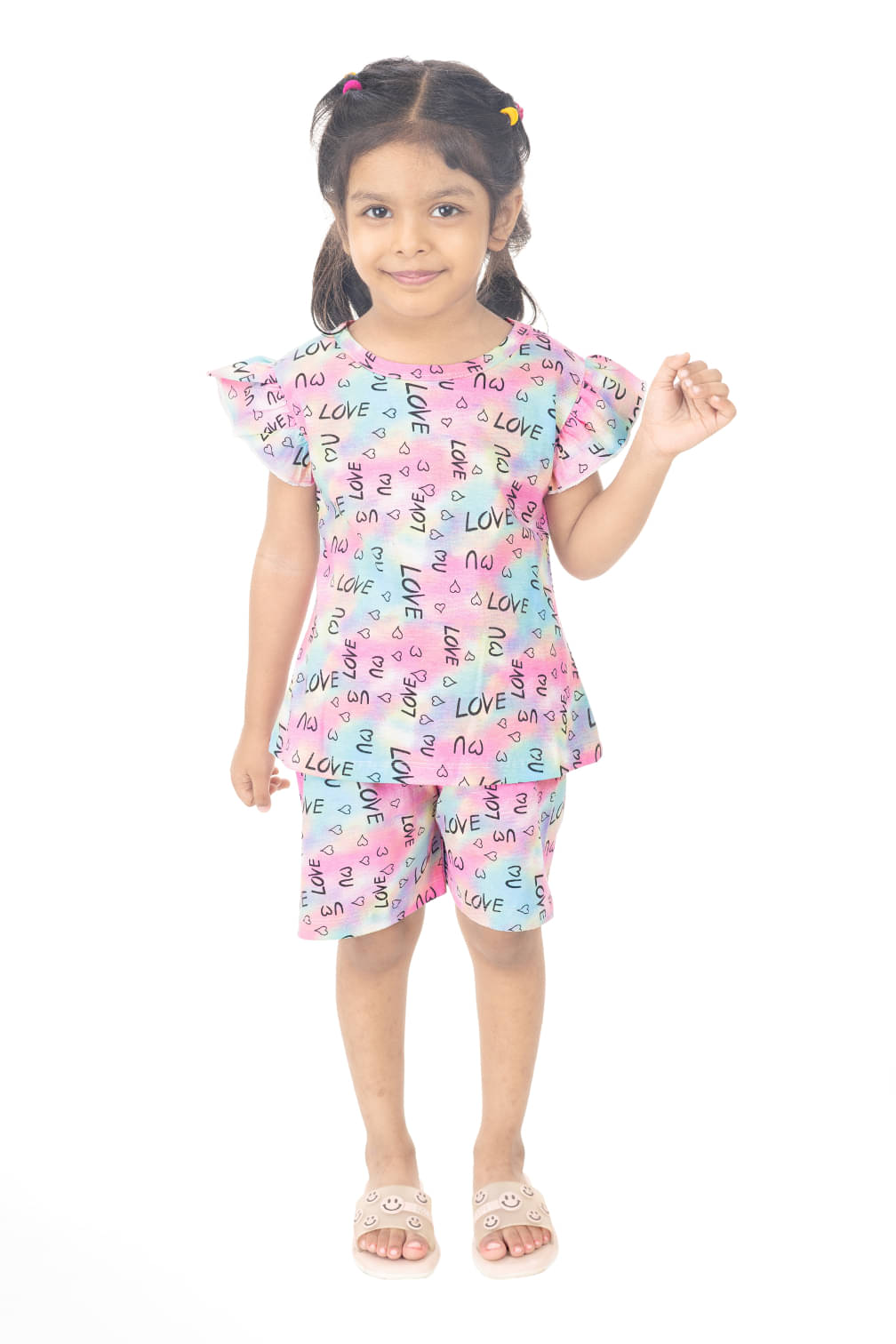 s muktar garments Pack of 1 Baby Girls Cotton Blend T-shirt & Shorts ( Multicolor )     			s muktar garments Pack of 1 Baby Girls Cotton Blend T-shirt & Shorts ( Multicolor )