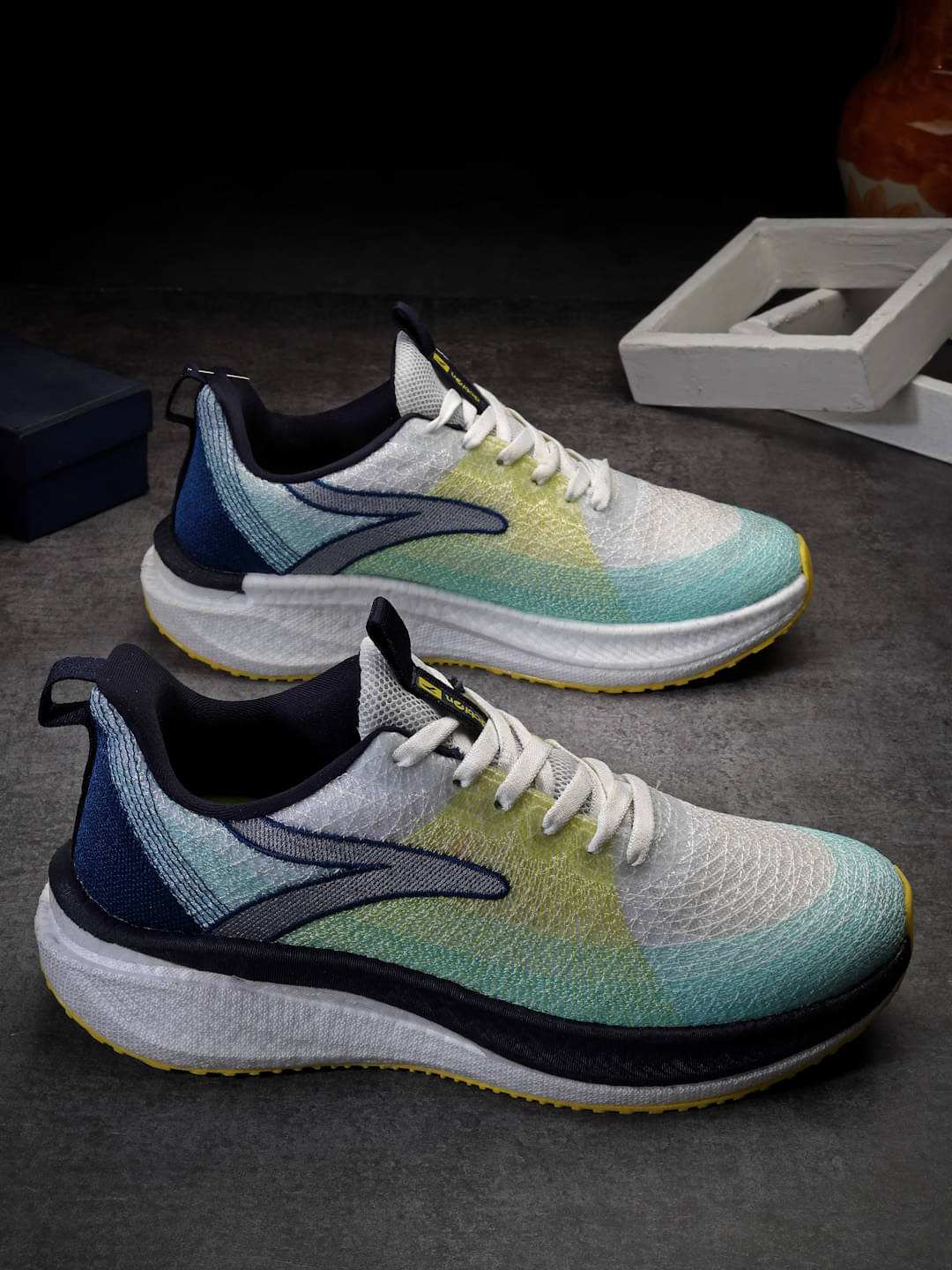     			Action White Men's Sports Running Shoes