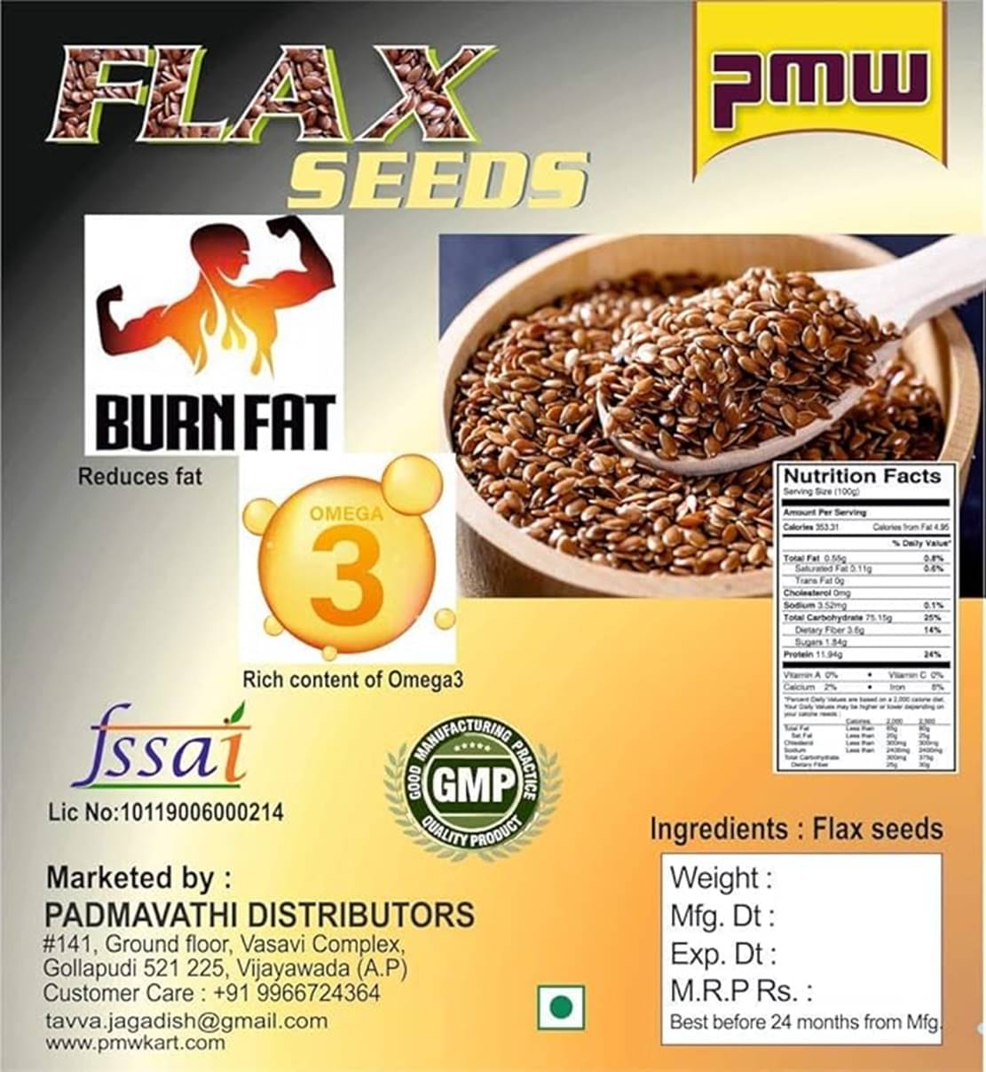     			PMW Flax Seeds ( Pack of 1 )