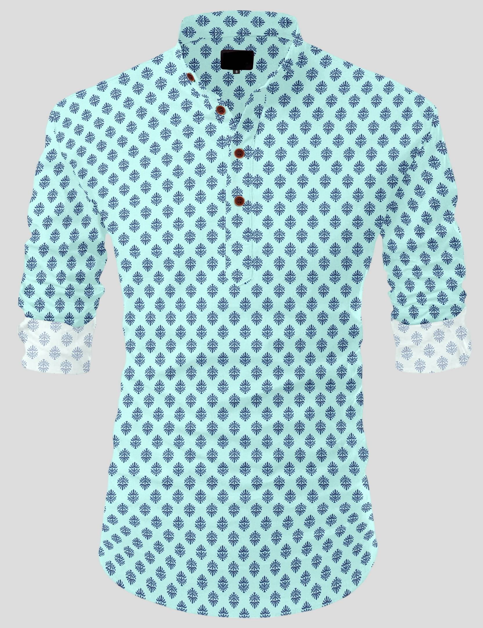     			SOPANI Green Cotton Blend Men's Regular Kurta ( Pack of 1 )
