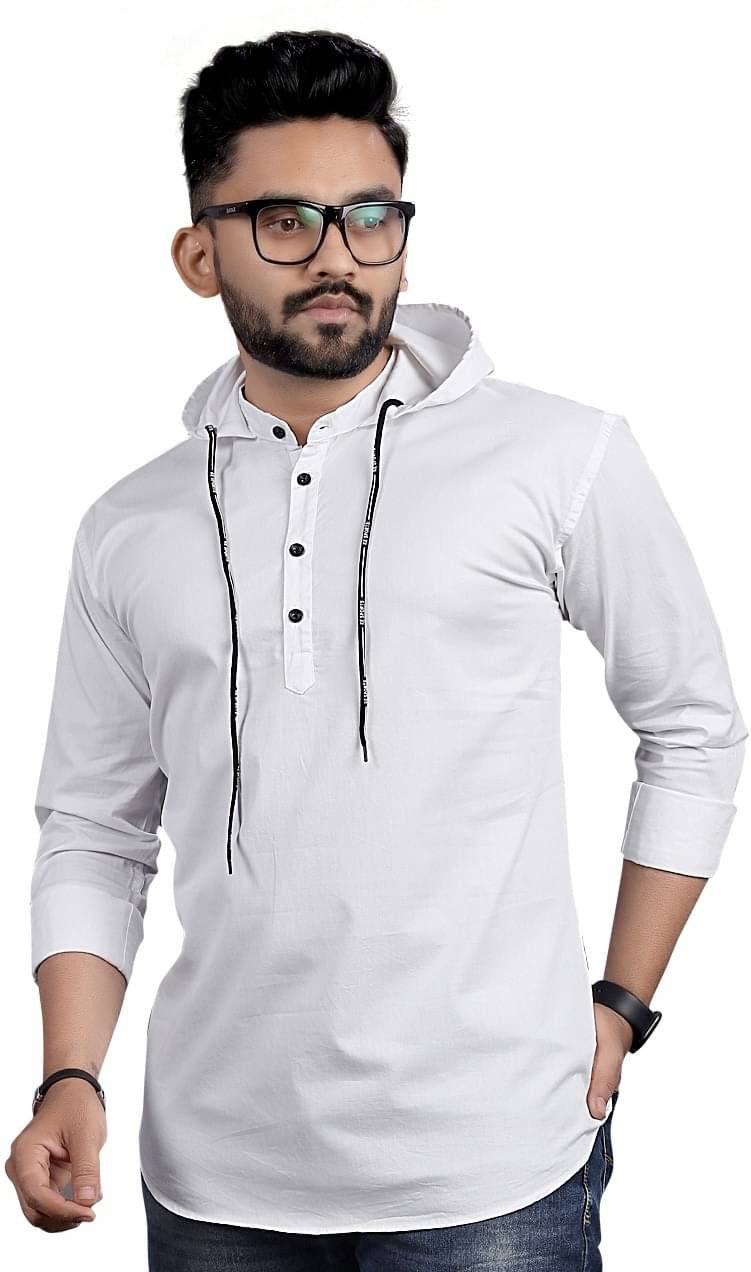 SOPANI White Cotton Blend Men's Regular Kurta ( Pack of 1 ) SOPANI White Cotton Blend Men's Regular Kurta ( Pack of 1 )