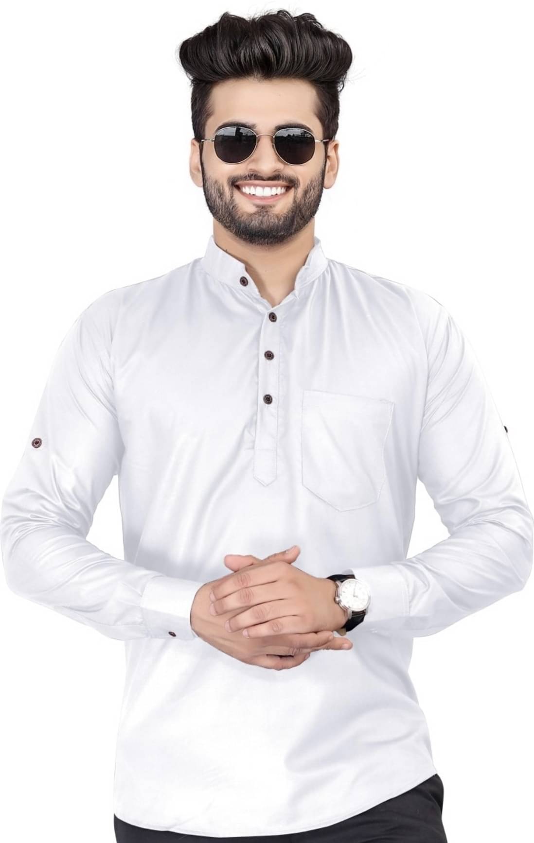 SOPANI White Cotton Men's Regular Kurta ( Pack of 1 ) SOPANI White Cotton Men's Regular Kurta ( Pack of 1 )