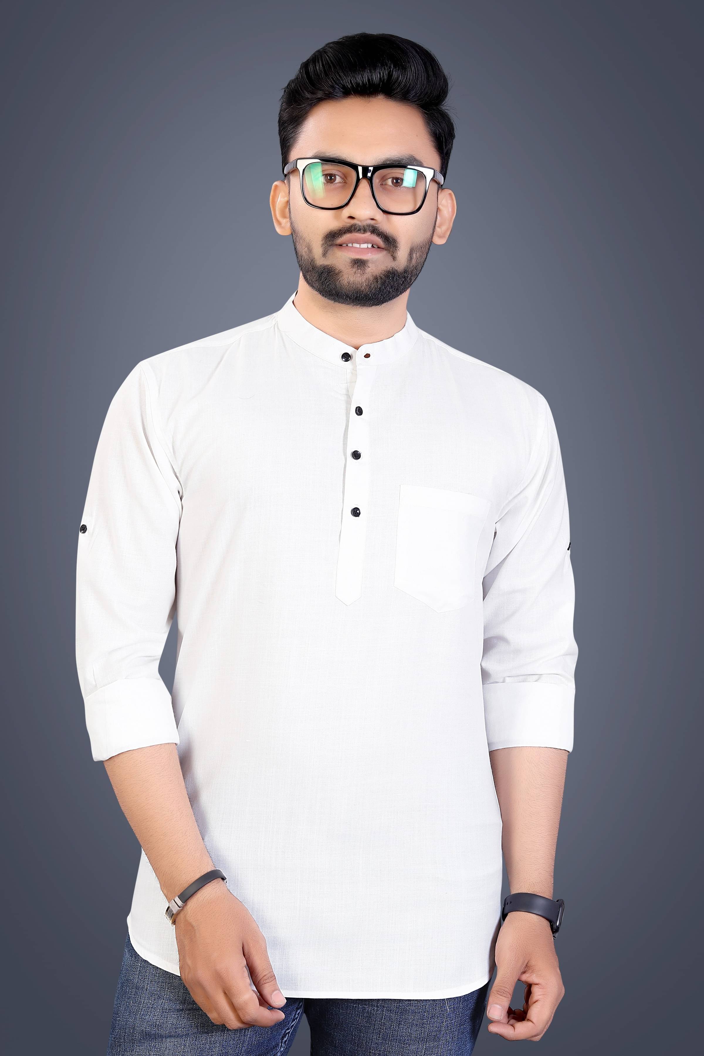     			SOPANI White Cotton Men's Regular Kurta ( Pack of 1 )