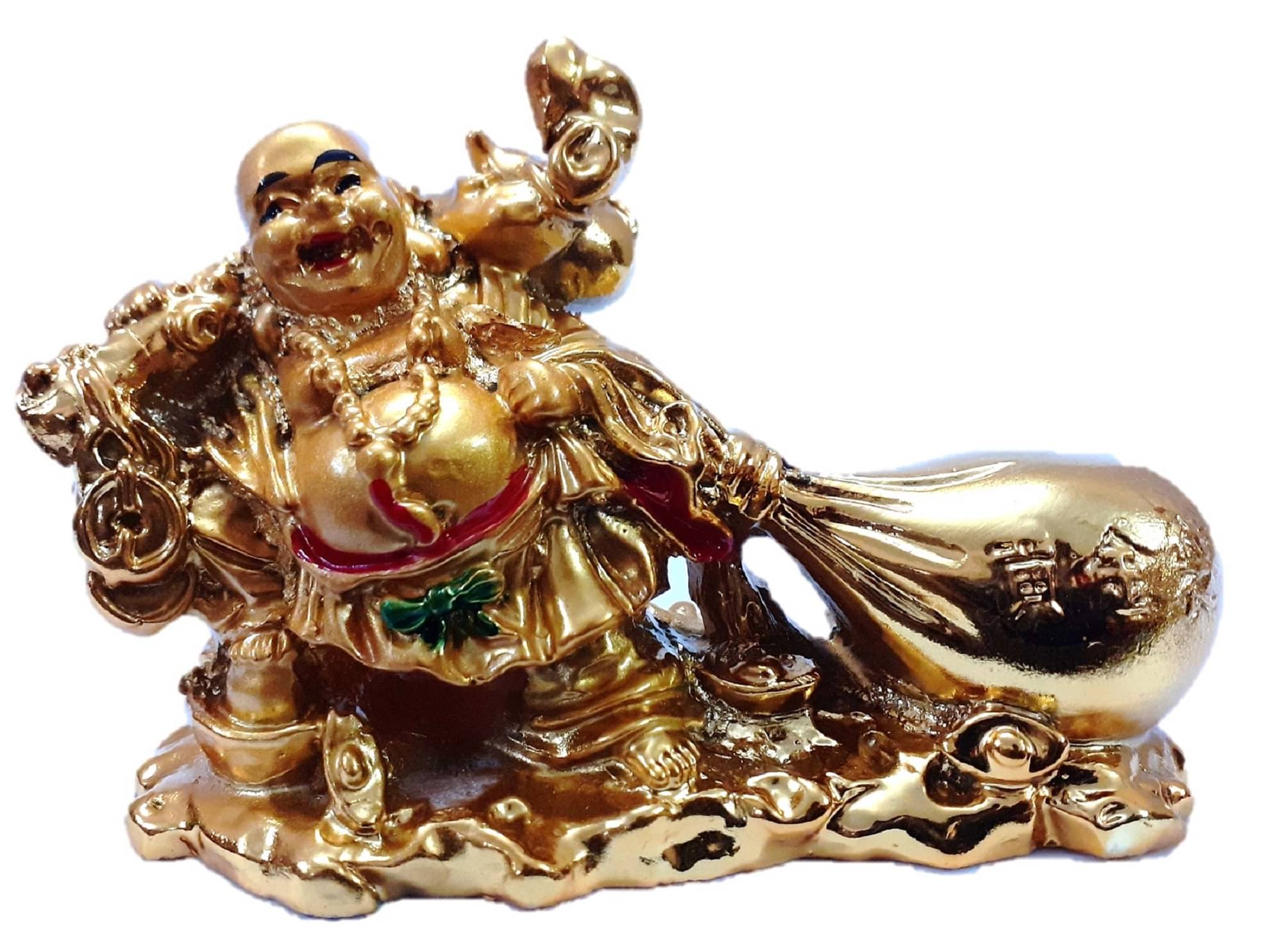 Spreading Smiles Resting Buddha Showpiece 10 cm - Pack of 1 Spreading Smiles Resting Buddha Showpiece 10 cm - Pack of 1