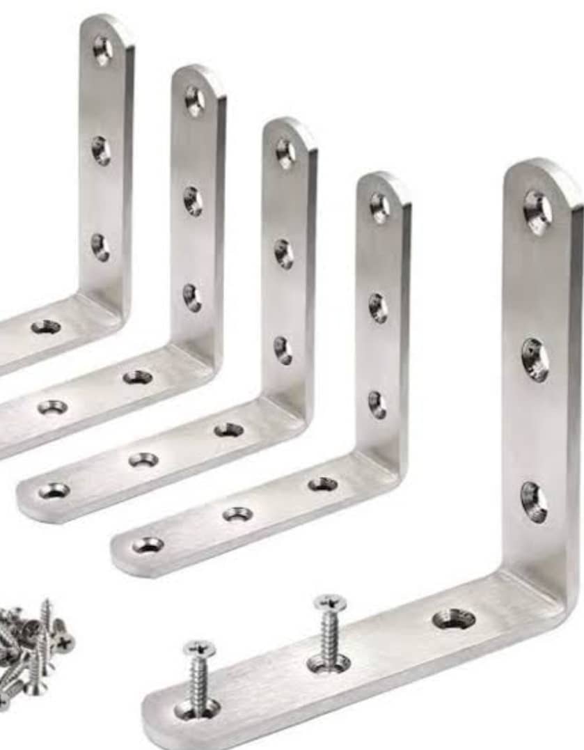 ADISON Stainless Steel Right Angle Brackets 4 Cm Heavy Duty Pack of 25 Pcs With Screws
