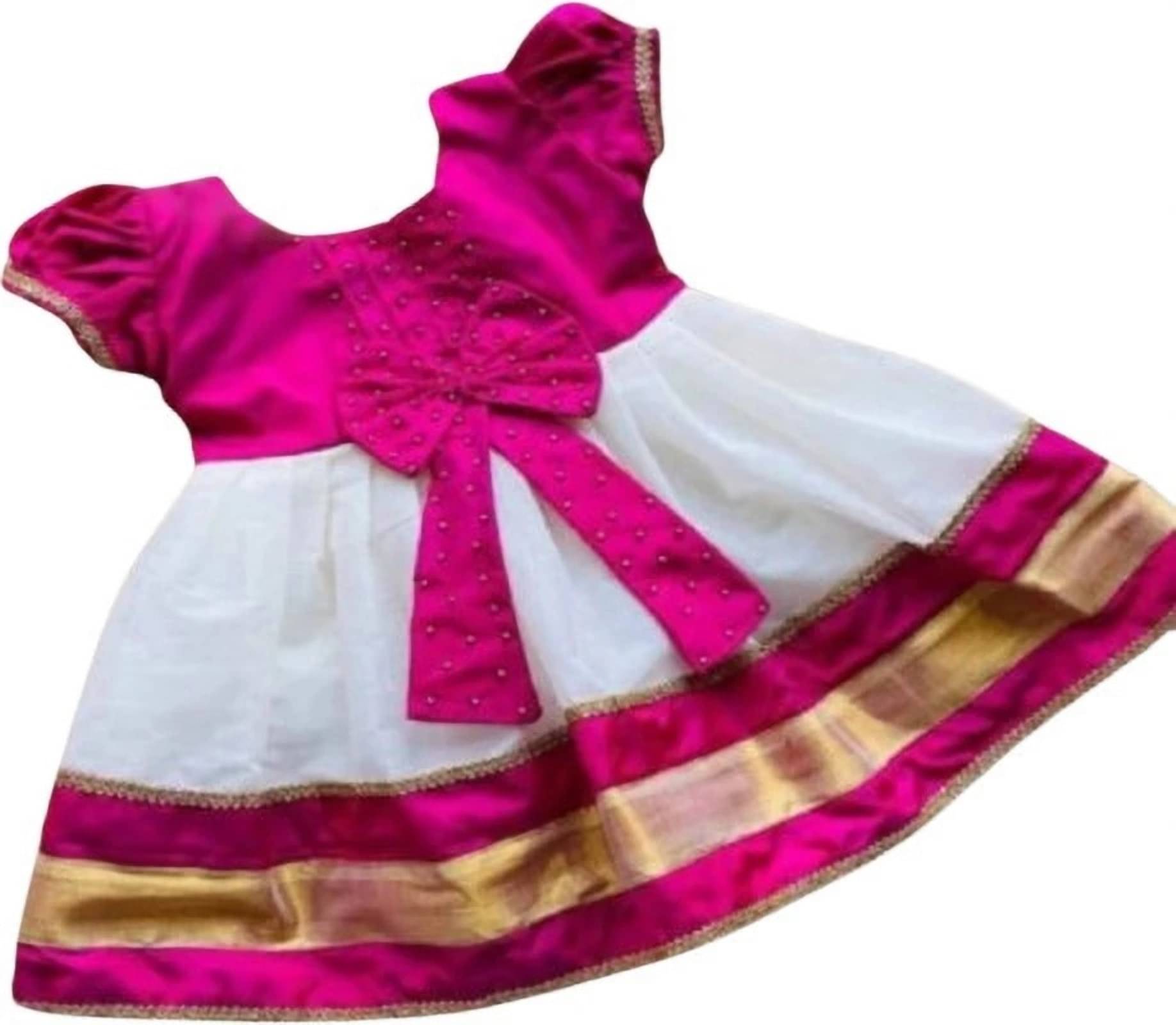 AK SIRIN GARMENTS Cotton Blend Frock For Girls ( Pack of 1 , Pink )     			AK SIRIN GARMENTS Cotton Blend Frock For Girls ( Pack of 1 , Pink )