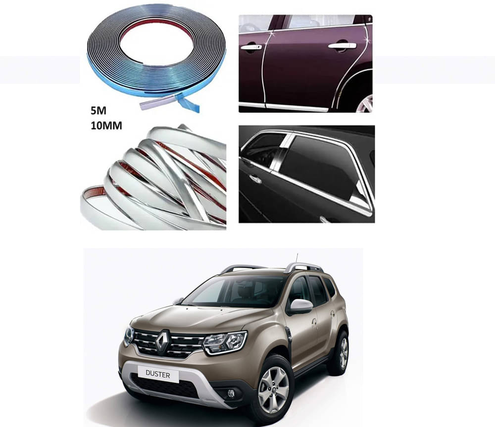 APICAL Side Chrome Beading For Car Exterior Decorating and Styling Strips (12 mm 5 meter) For Renault Duster APICAL Side Chrome Beading For Car Exterior Decorating and Styling Strips (12 mm 5 meter) For Renault Duster