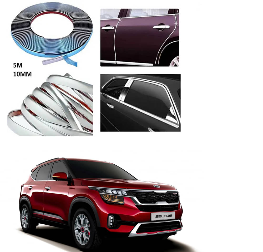 APICAL Side Chrome Beading For Car Exterior Decorating and Styling Strips (12 mm 5 meter) For Kia SELTOS APICAL Side Chrome Beading For Car Exterior Decorating and Styling Strips (12 mm 5 meter) For Kia SELTOS