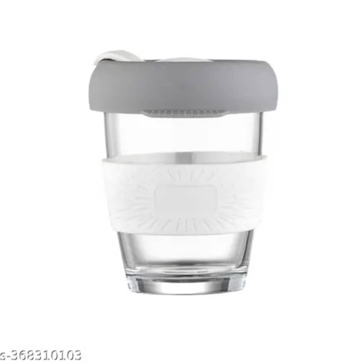     			Baskety Reusable Coffee Cup Glass Travel Mug 350 mL ( Pack of 1 )