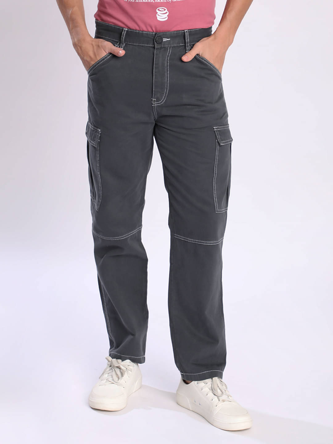     			Bene Kleed Regular Flat Men's Cargos - Dark Grey ( Pack of 1 )