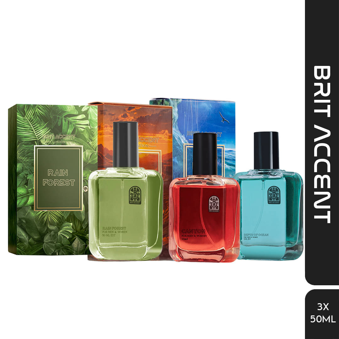     			Brit Accent Eau De Toilette (EDT) Fruity,Woody,Fresh -Fragrance For Unisex ( Pack of 3 )