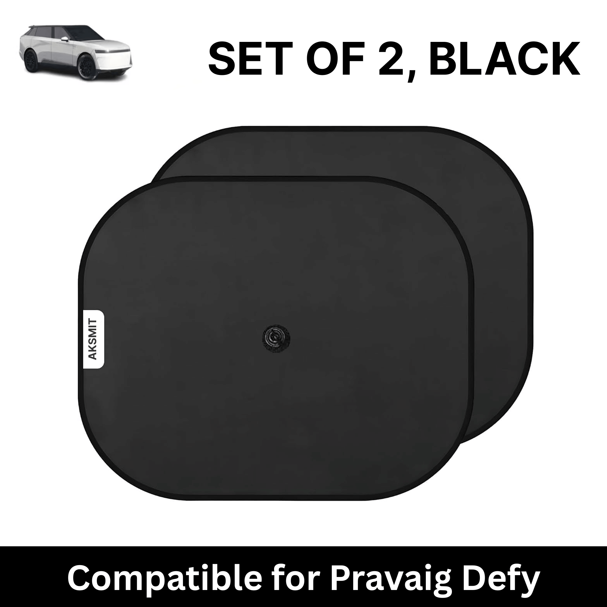 Car Sun Shade for Side Windows (Black, Set of 2) with vaccum Suction Cups for Pravaig Defy Car Sun Shade for Side Windows (Black, Set of 2) with vaccum Suction Cups for Pravaig Defy