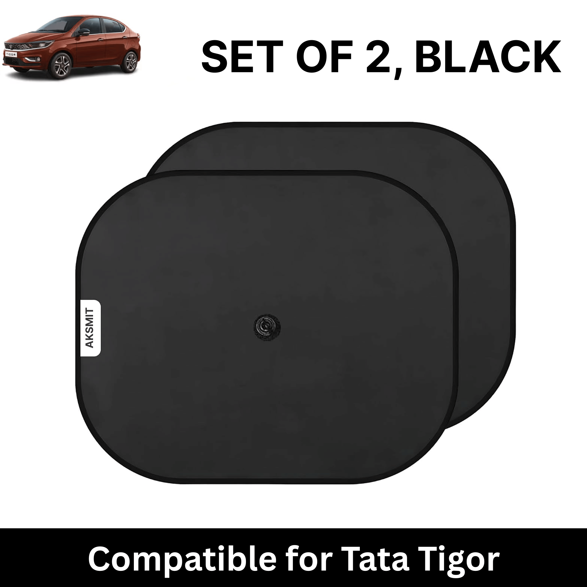 Car Sun Shade for Side Windows (Black, Set of 2) with vaccum Suction Cups for Tata Tigor Car Sun Shade for Side Windows (Black, Set of 2) with vaccum Suction Cups for Tata Tigor