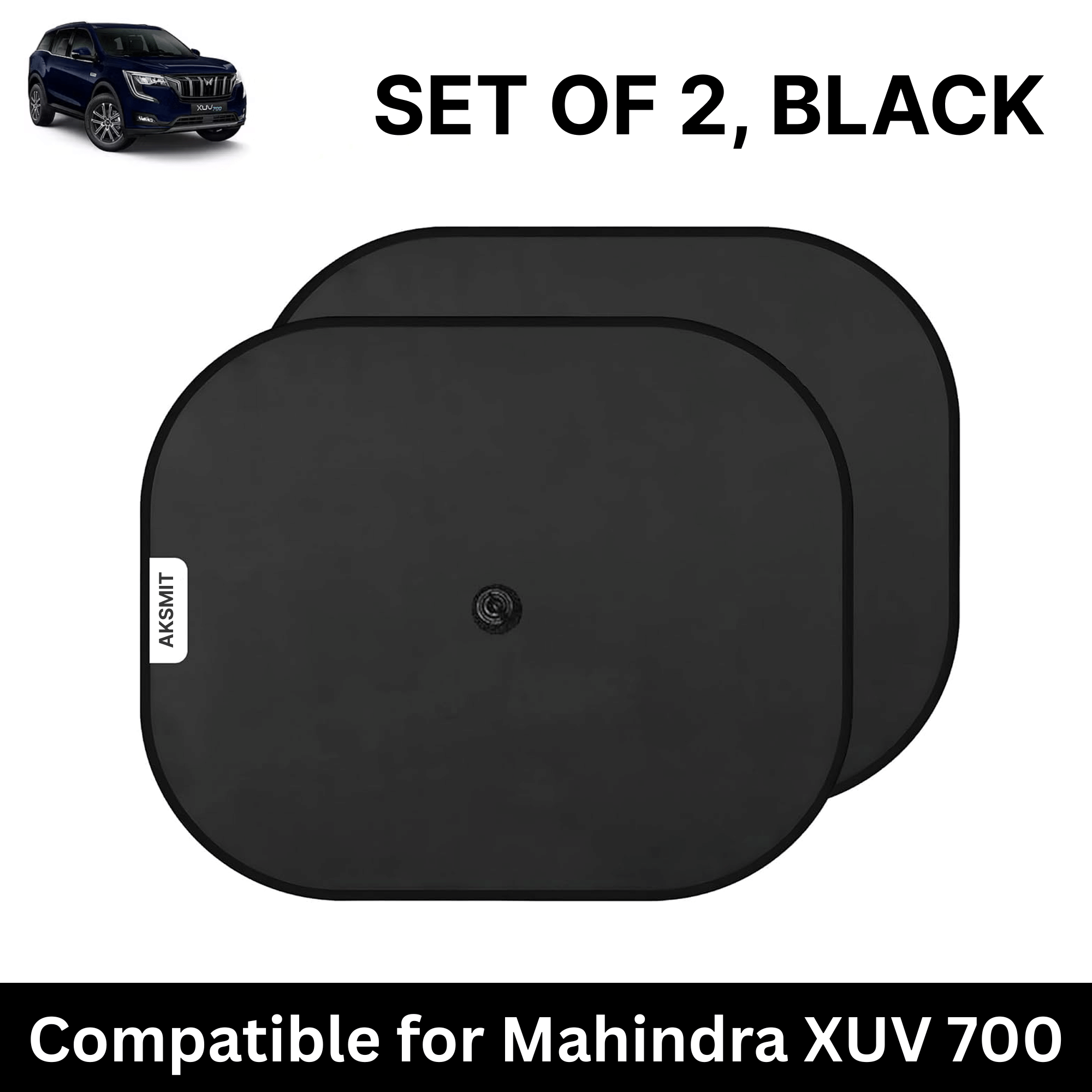 Car Sun Shade for Side Windows (Black, Set of 2) with vaccum Suction Cups for Mahindra XUV 700 Car Sun Shade for Side Windows (Black, Set of 2) with vaccum Suction Cups for Mahindra XUV 700