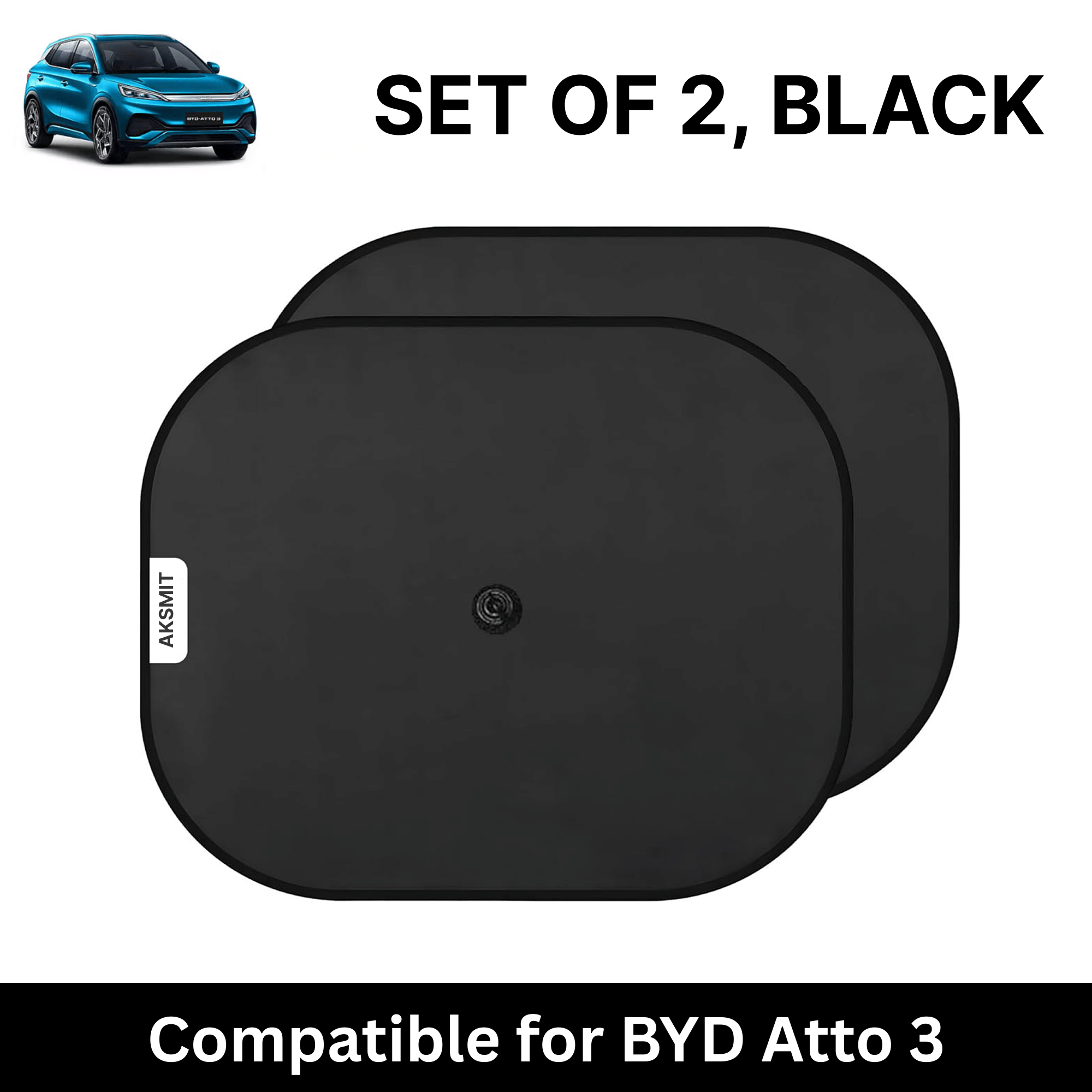 Car Sun Shade for Side Windows (Black, Set of 2) with vaccum Suction Cups for BYD Atto 3 Car Sun Shade for Side Windows (Black, Set of 2) with vaccum Suction Cups for BYD Atto 3