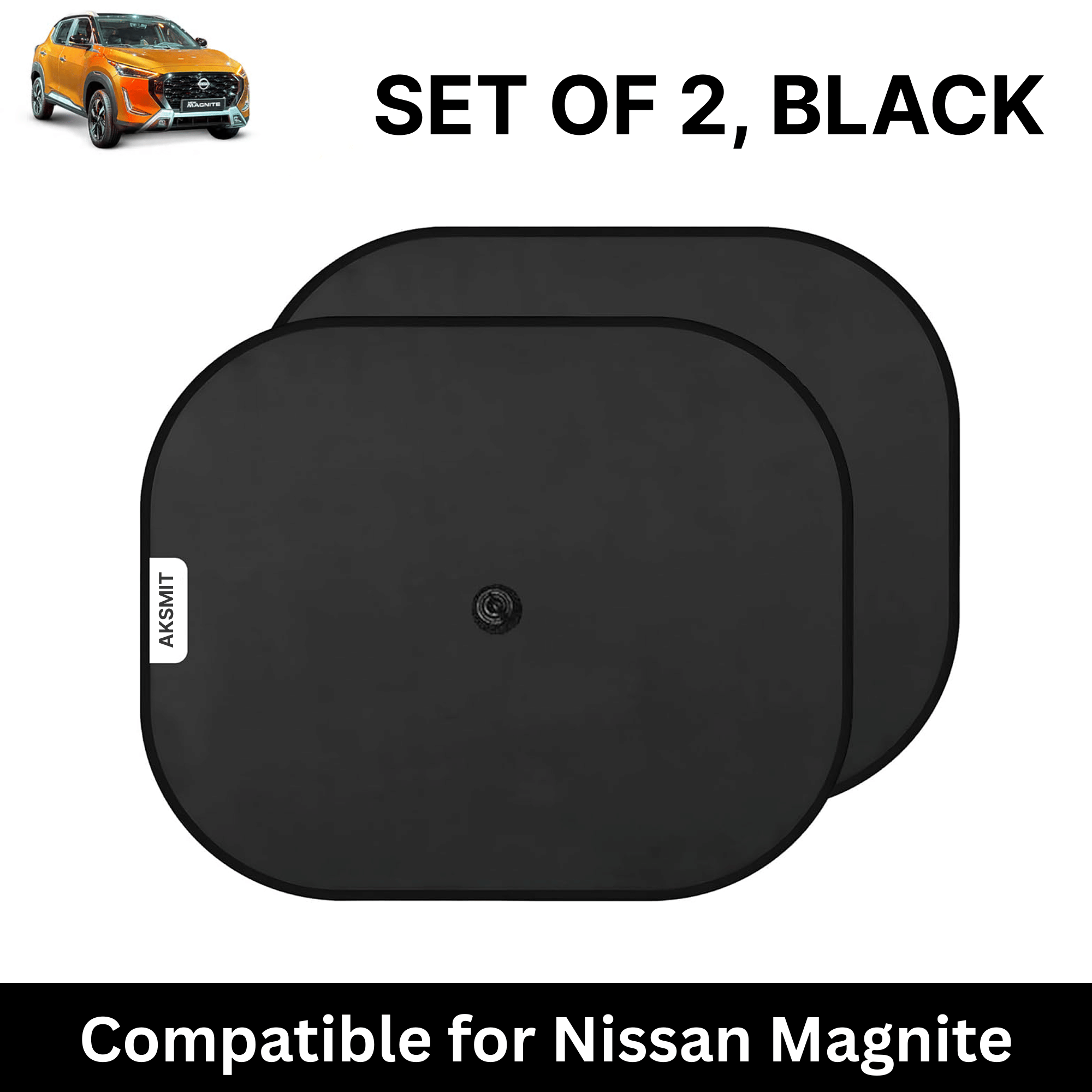Car Sun Shade for Side Windows (Black, Set of 2) with vaccum Suction Cups for Nissan Magnite Car Sun Shade for Side Windows (Black, Set of 2) with vaccum Suction Cups for Nissan Magnite