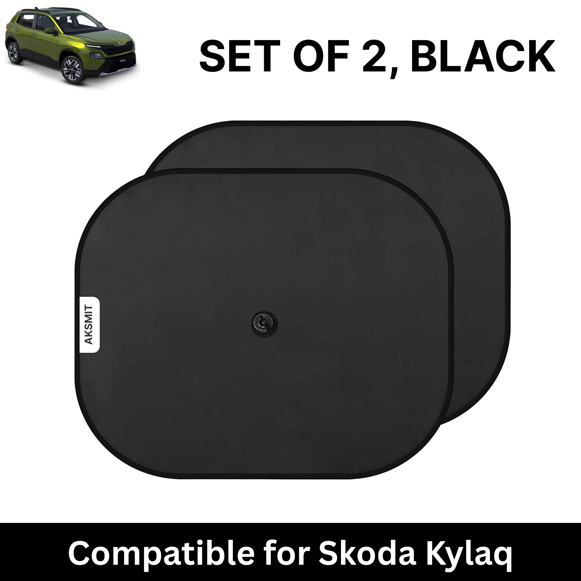 Car Sun Shade for Side Windows (Black, Set of 2) with vaccum Suction Cups for Skoda Kylaq Car Sun Shade for Side Windows (Black, Set of 2) with vaccum Suction Cups for Skoda Kylaq