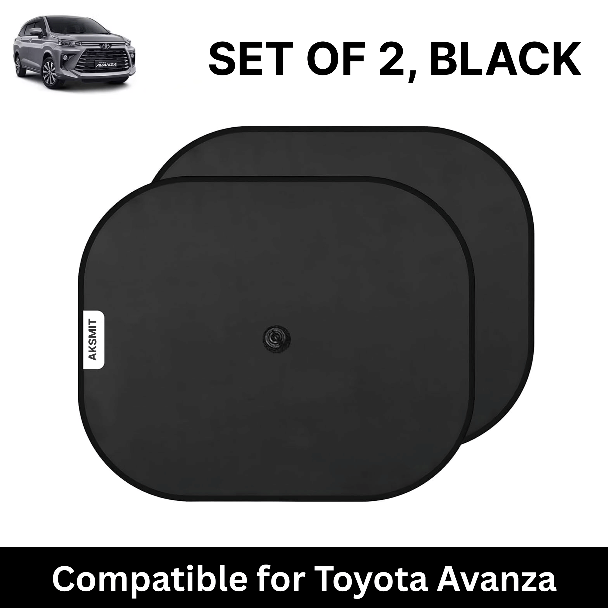     			Car Sun Shade for Side Windows (Black, Set of 2) with vaccum Suction Cups for Toyota Avanza