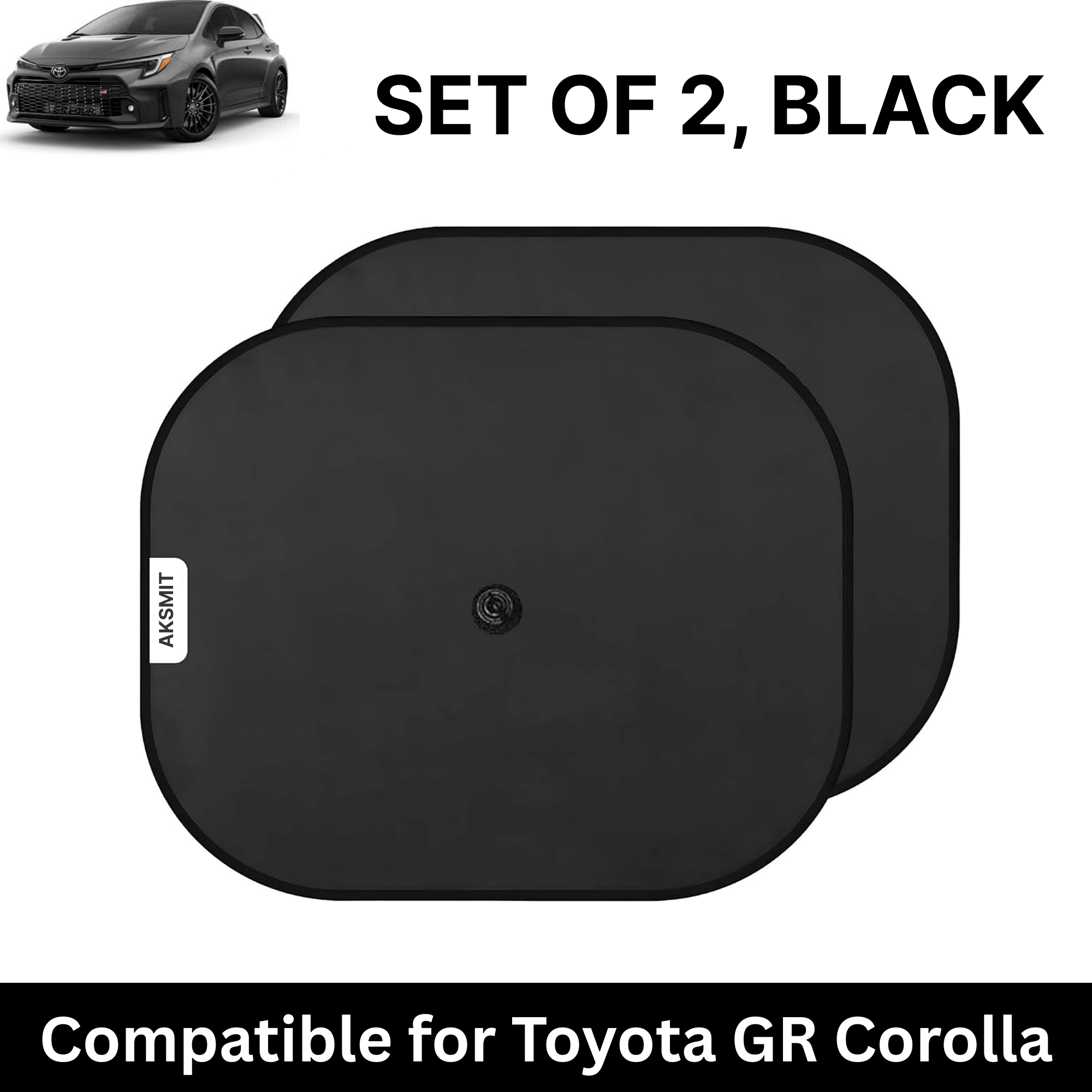     			Car Sun Shade for Side Windows (Black, Set of 2) with vaccum Suction Cups for Toyota GR Corolla