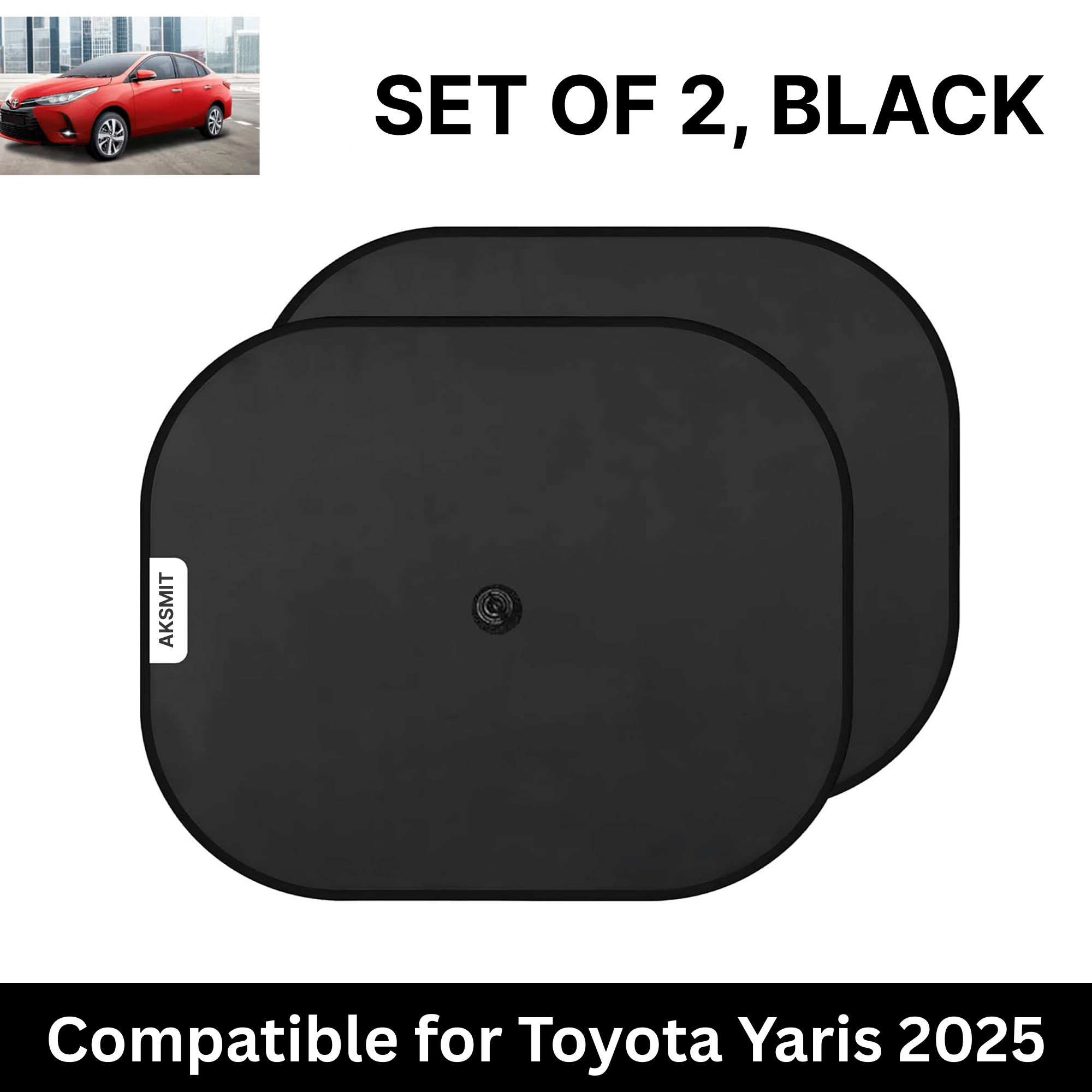     			Car Sun Shade for Side Windows (Black, Set of 2) with vaccum Suction Cups for Toyota Yaris 2025