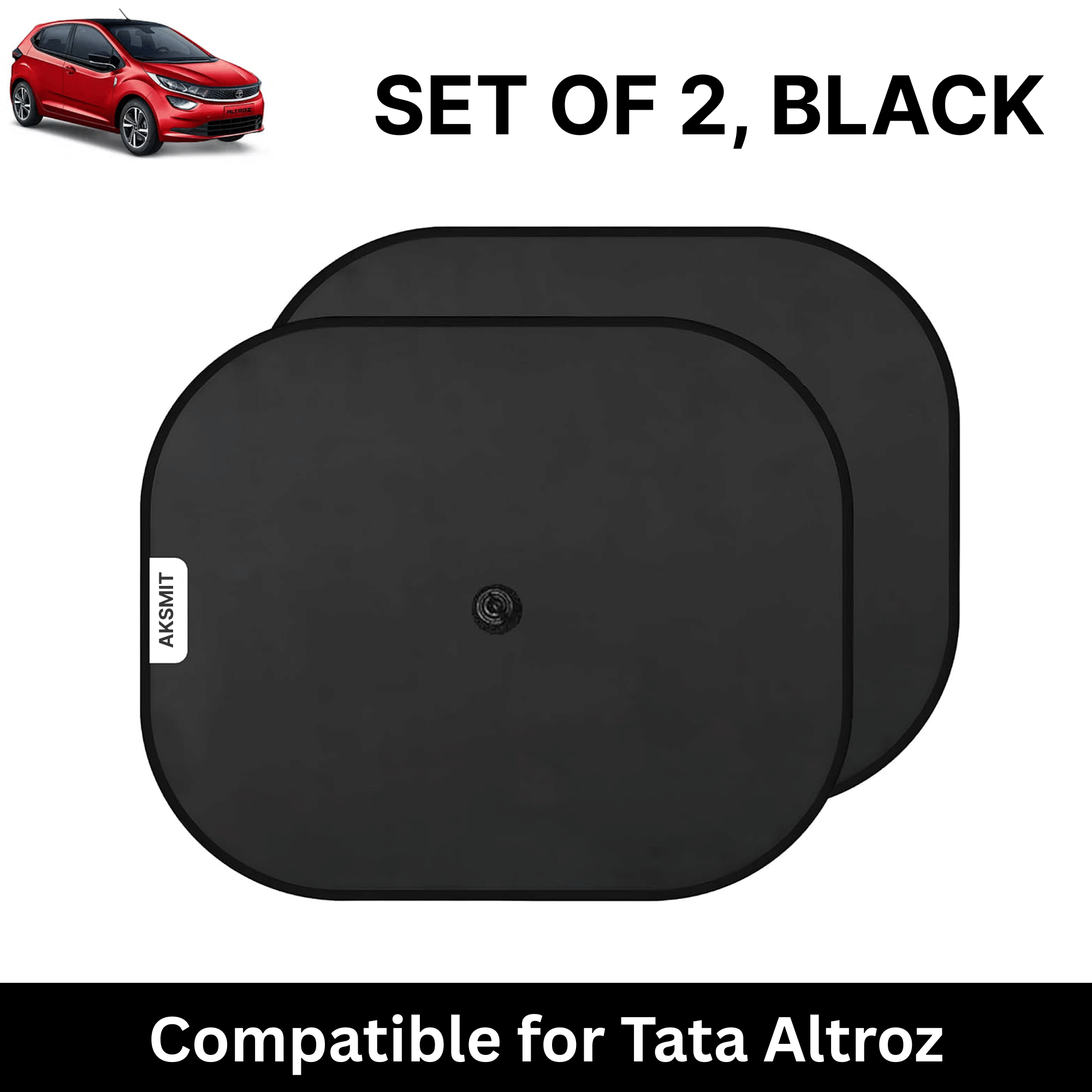 Car Sun Shade for Side Windows (Black, Set of 2) with vaccum Suction Cups for Tata Altroz Car Sun Shade for Side Windows (Black, Set of 2) with vaccum Suction Cups for Tata Altroz