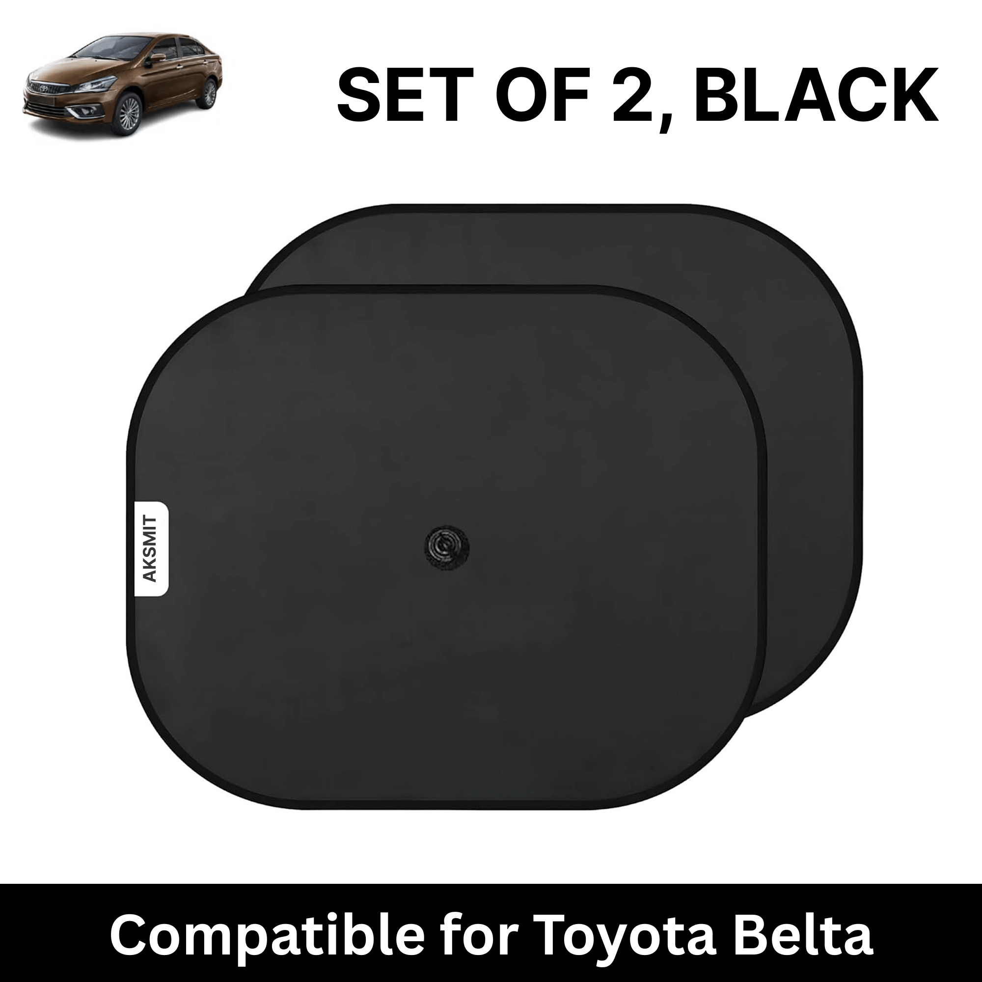 Car Sun Shade for Side Windows (Black, Set of 2) with vaccum Suction Cups for Toyota Belta Car Sun Shade for Side Windows (Black, Set of 2) with vaccum Suction Cups for Toyota Belta