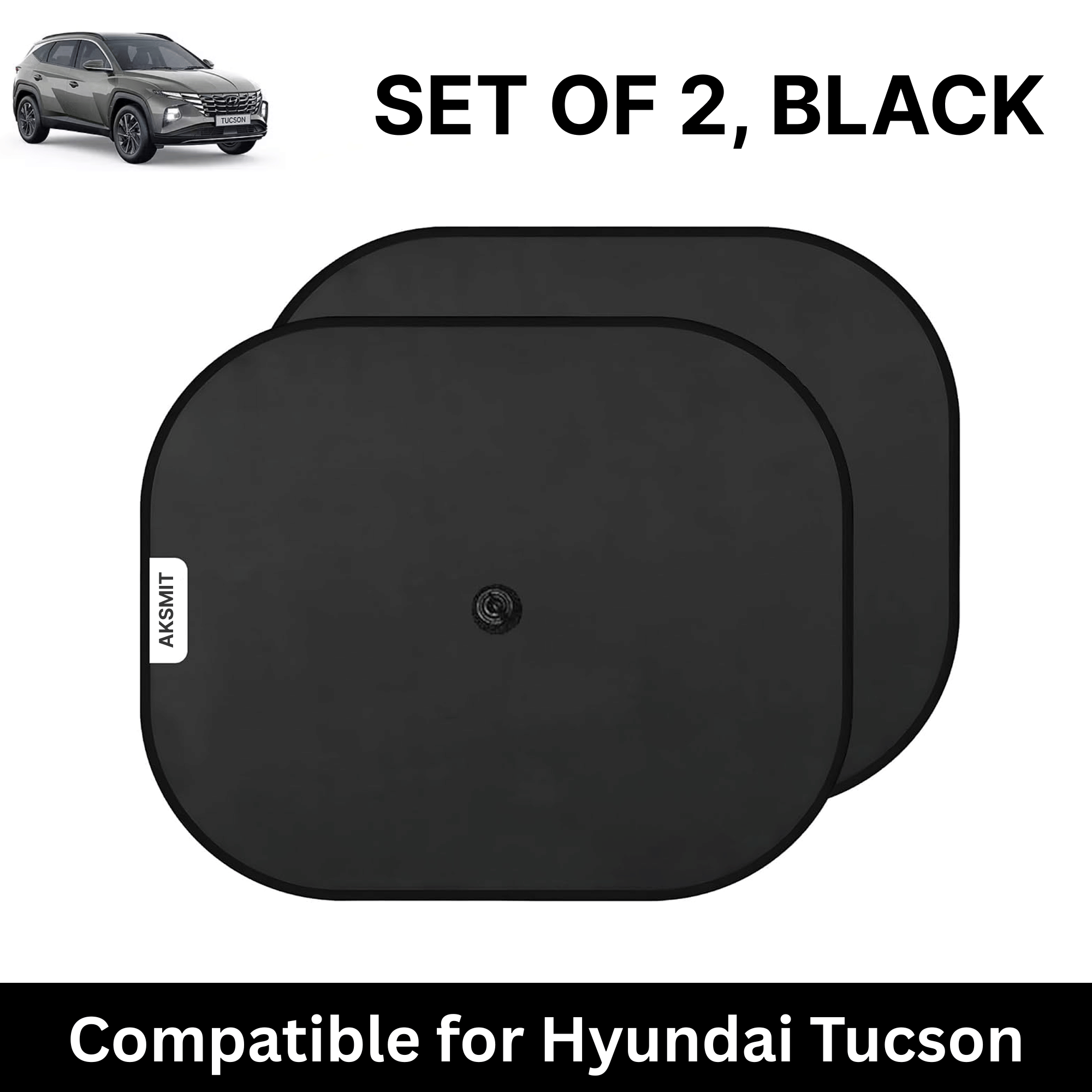 Car Sun Shade for Side Windows (Black, Set of 2) with vaccum Suction Cups for Hyundai Tucson     			Car Sun Shade for Side Windows (Black, Set of 2) with vaccum Suction Cups for Hyundai Tucson