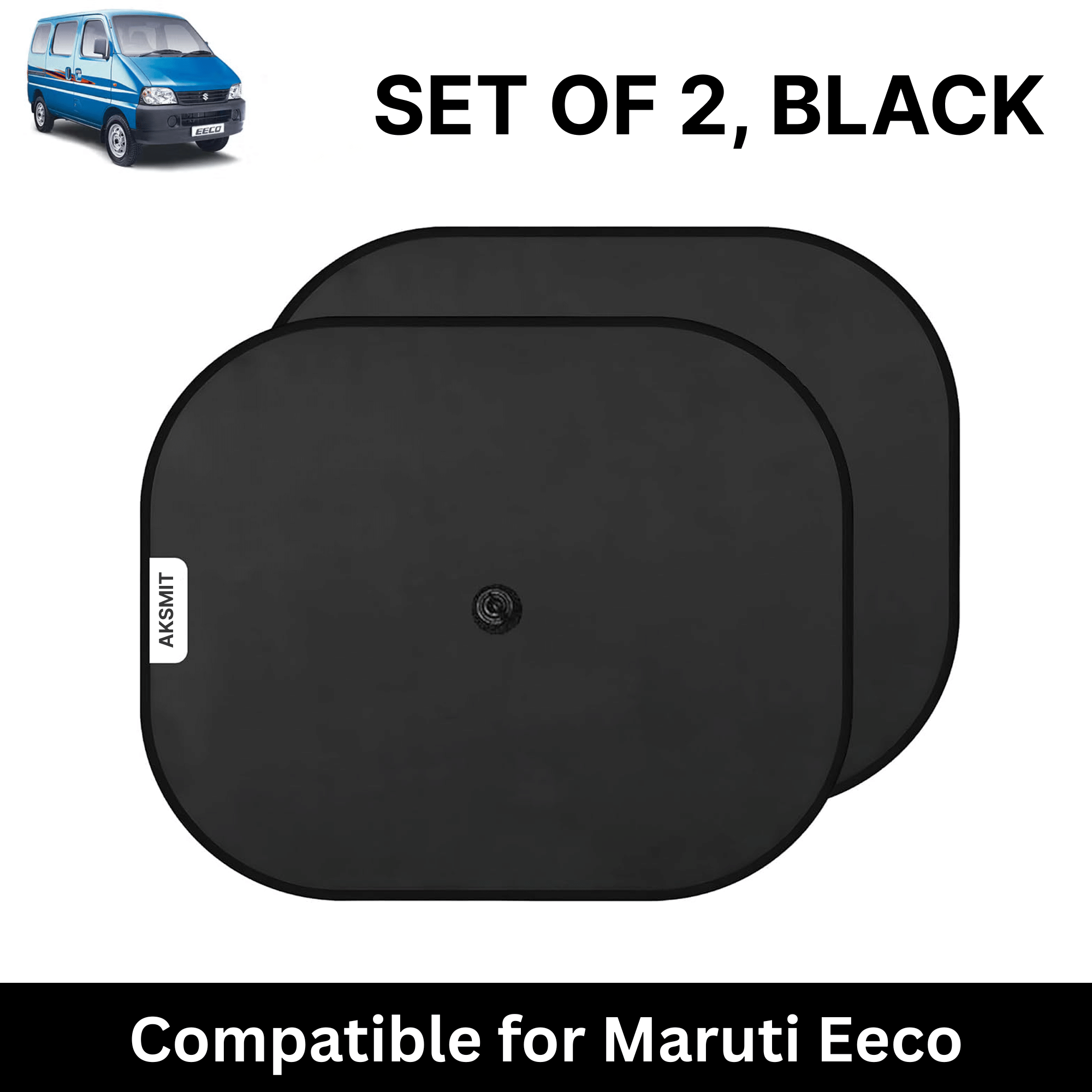    			Car Sun Shade for Side Windows (Black, Set of 2) with vaccum Suction Cups for Maruti Eeco
