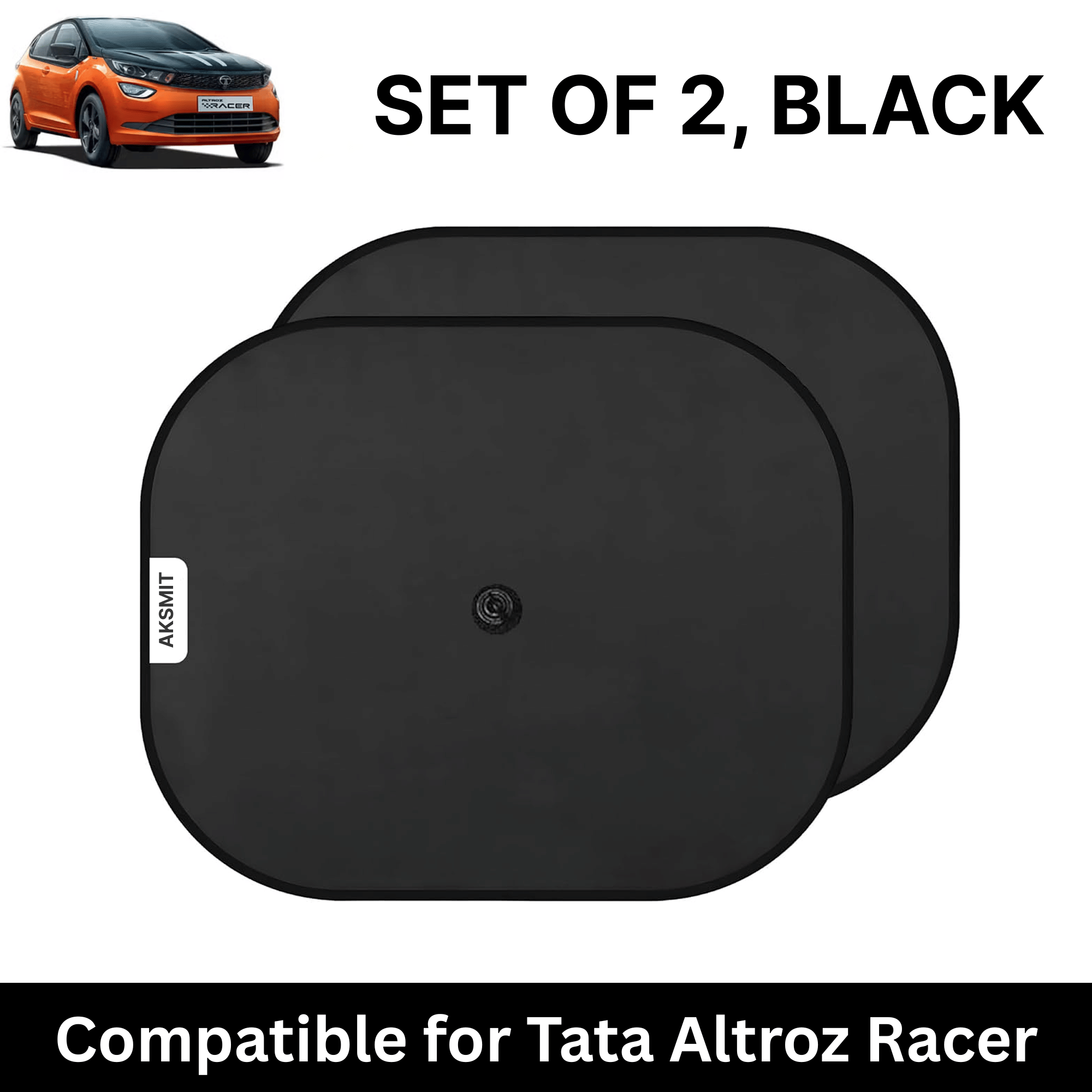 Car Sun Shade for Side Windows (Black, Set of 2) with vaccum Suction Cups for Tata Altroz Racer Car Sun Shade for Side Windows (Black, Set of 2) with vaccum Suction Cups for Tata Altroz Racer