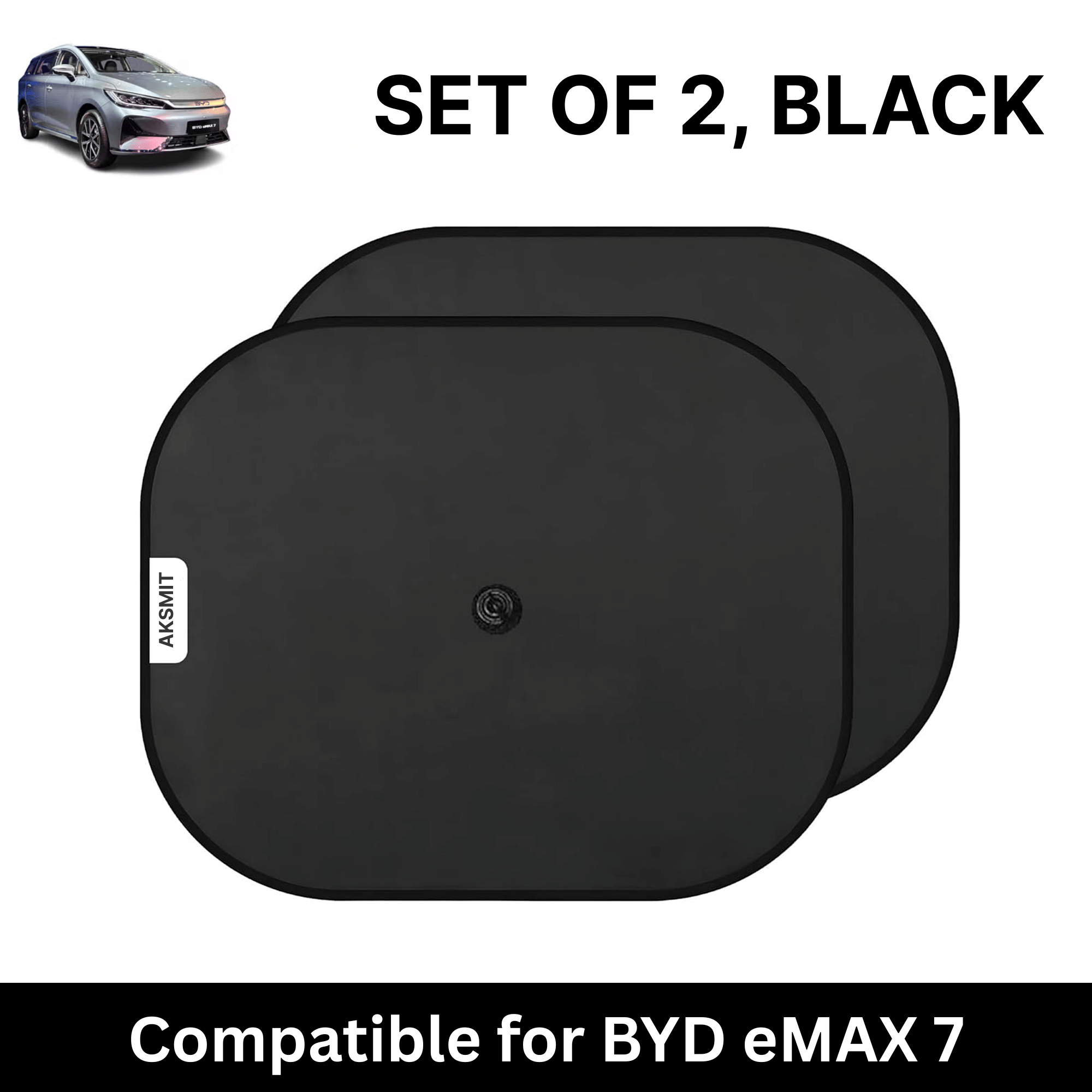 Car Sun Shade for Side Windows (Black, Set of 2) with vaccum Suction Cups for BYD eMAX 7     			Car Sun Shade for Side Windows (Black, Set of 2) with vaccum Suction Cups for BYD eMAX 7