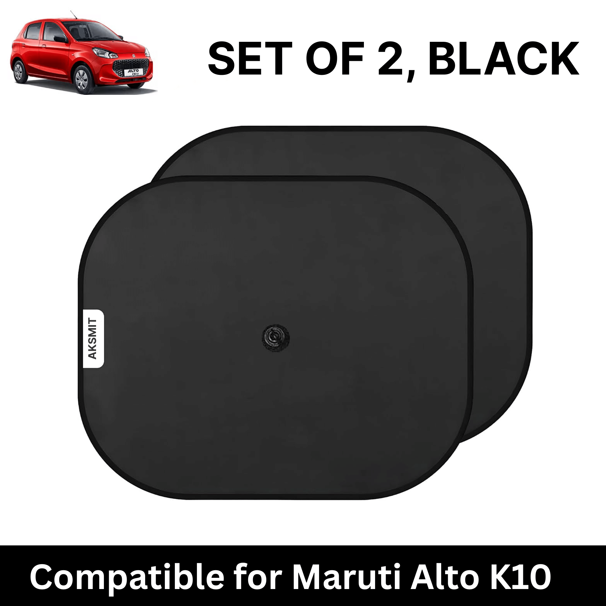 Car Sun Shade for Side Windows (Black, Set of 2) with vaccum Suction Cups for Maruti Alto K10 Car Sun Shade for Side Windows (Black, Set of 2) with vaccum Suction Cups for Maruti Alto K10
