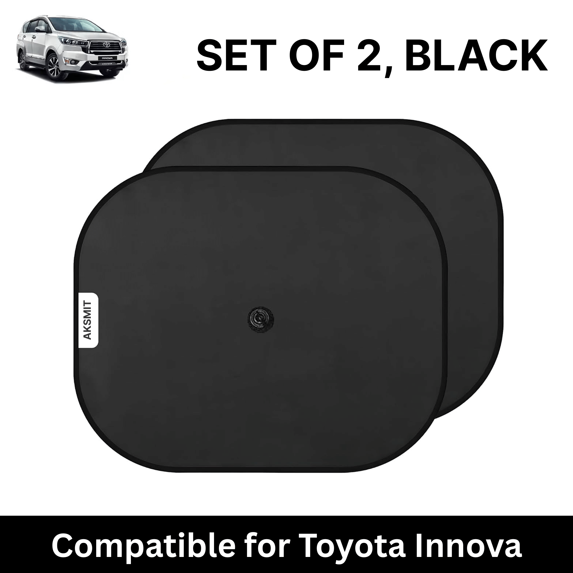 Car Sun Shade for Side Windows (Black, Set of 2) with vaccum Suction Cups for Toyota Innova Crysta Car Sun Shade for Side Windows (Black, Set of 2) with vaccum Suction Cups for Toyota Innova Crysta